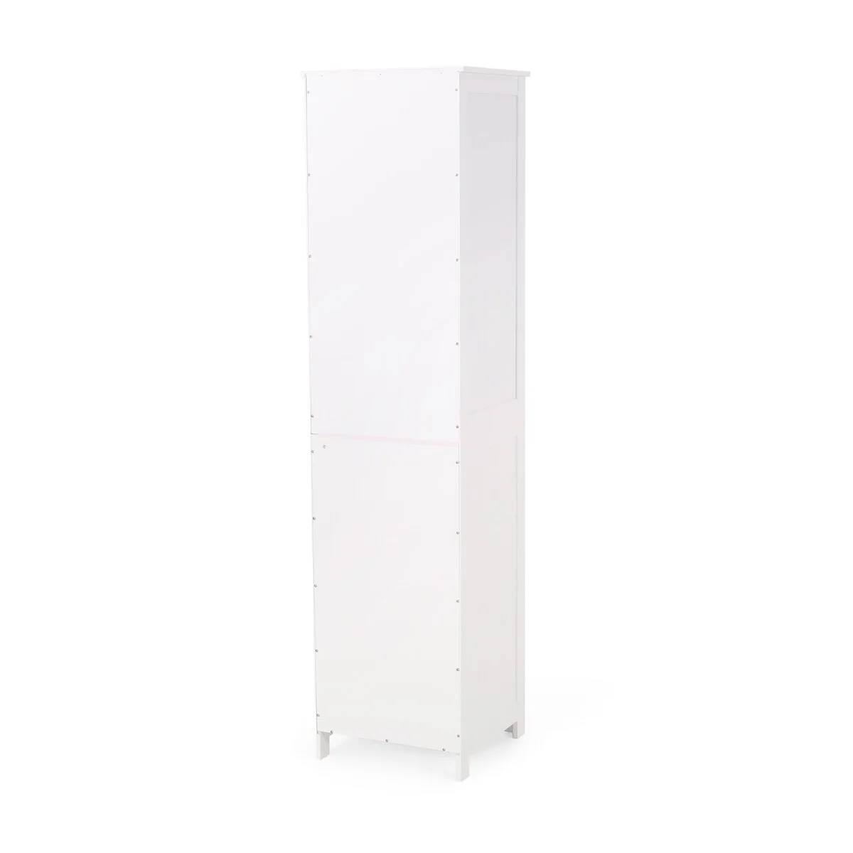 63-inch Tall Bathroom Linen Cabinet, Freestanding Diplay Storage Cabinet with 1 Door and Adjustable in White