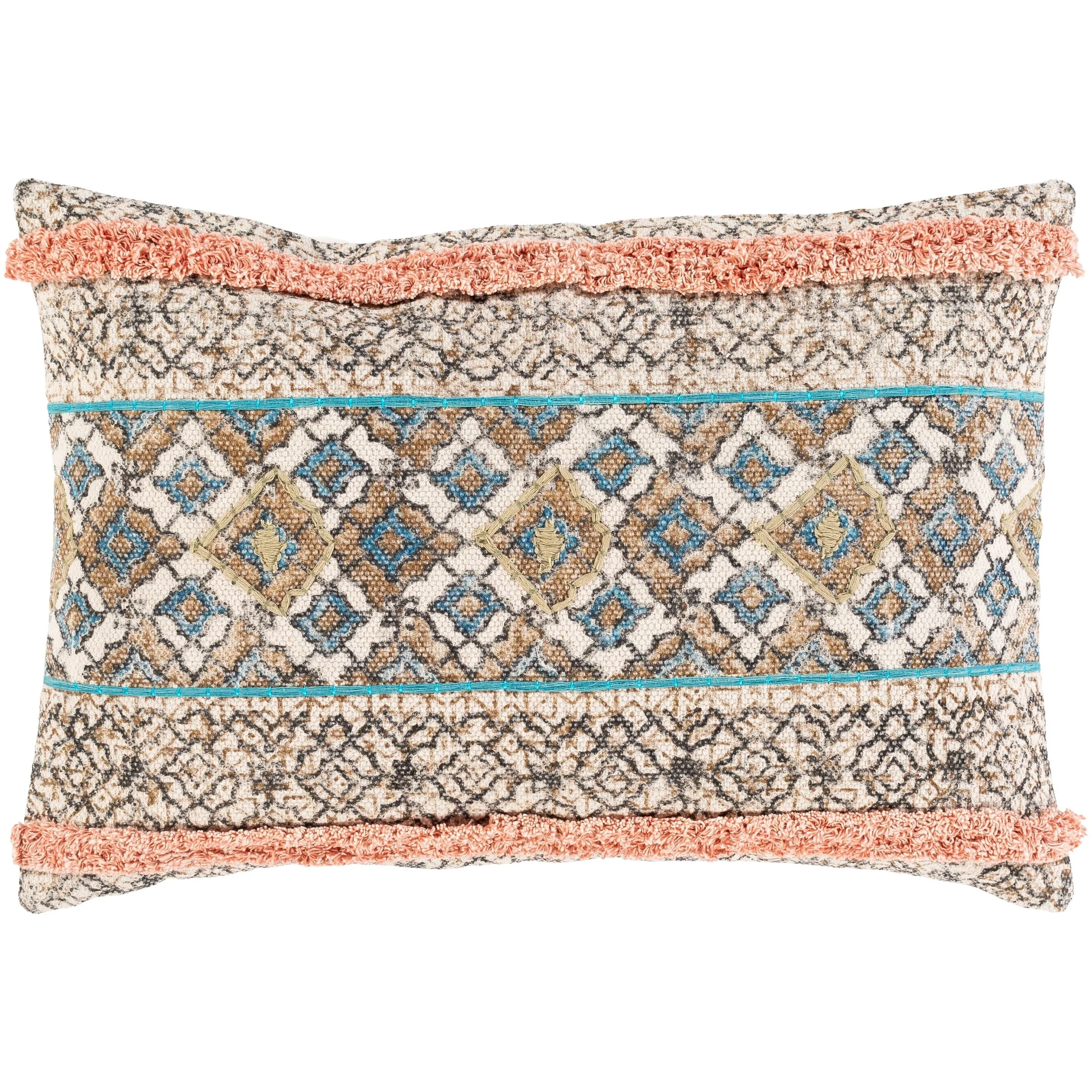 Livania Distressed Bohemian Lumbar Throw Pillow