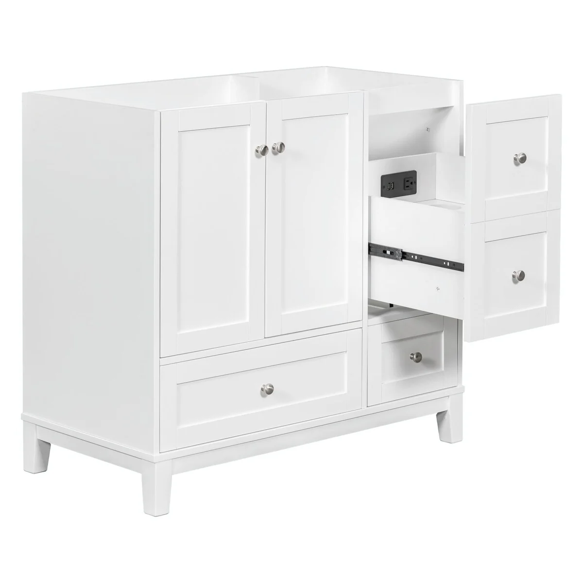 Modern 36-Inch Bathroom Vanity with Resin Sink and Ample Storage