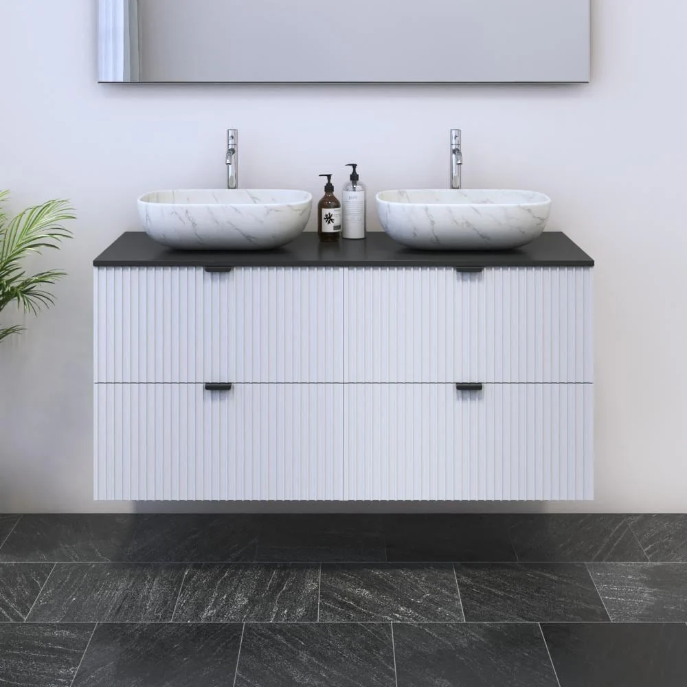 Nicole 4S 120 Double Sink Floating Bathroom Vanity (48