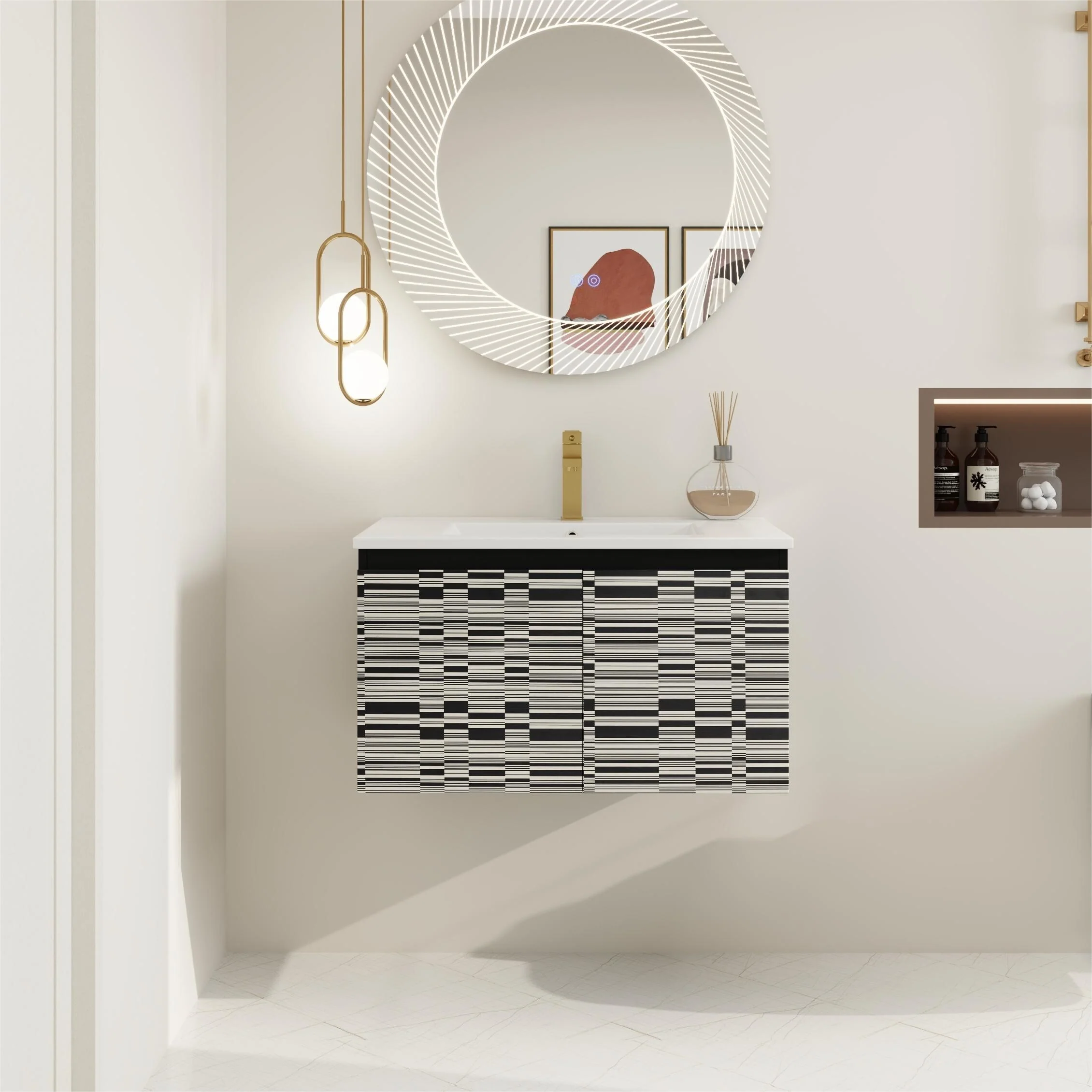 BNK 24/30/48 Inch Double Sink Bathroom Vanity with Soft Close Door