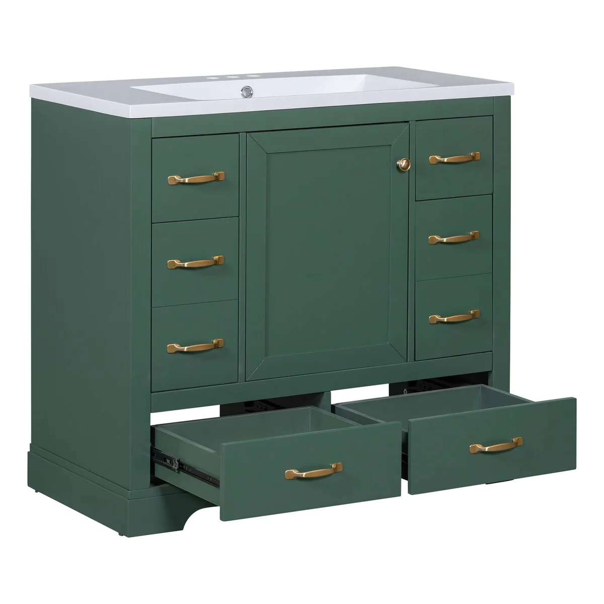 Bathroom Vanity Cabinet with Multi-Functional Drawer and Adjustable Shelf
