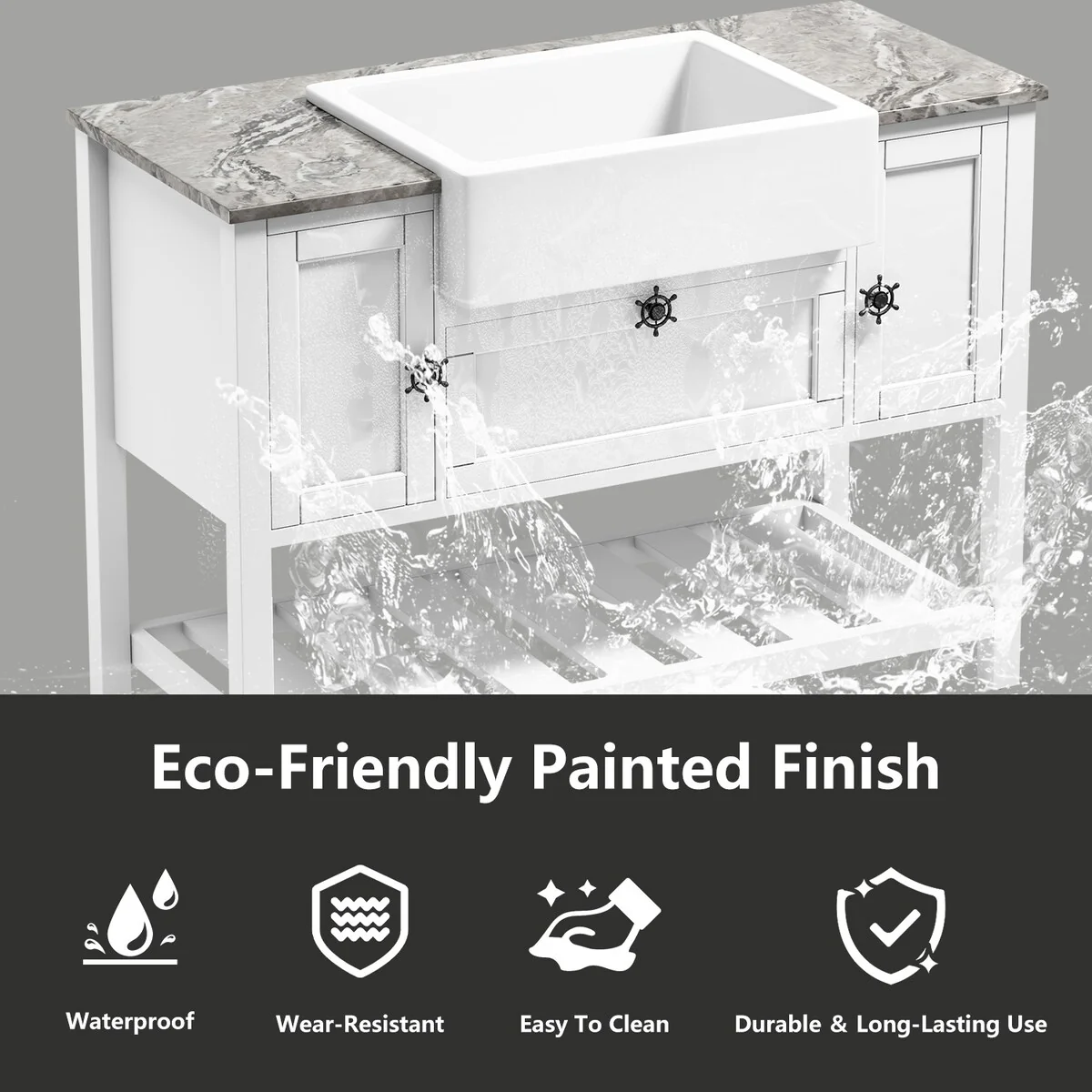 48 in.W x 20 in.D x 33.60 in.H Solid Wood Bathroom Vanities Without Tops