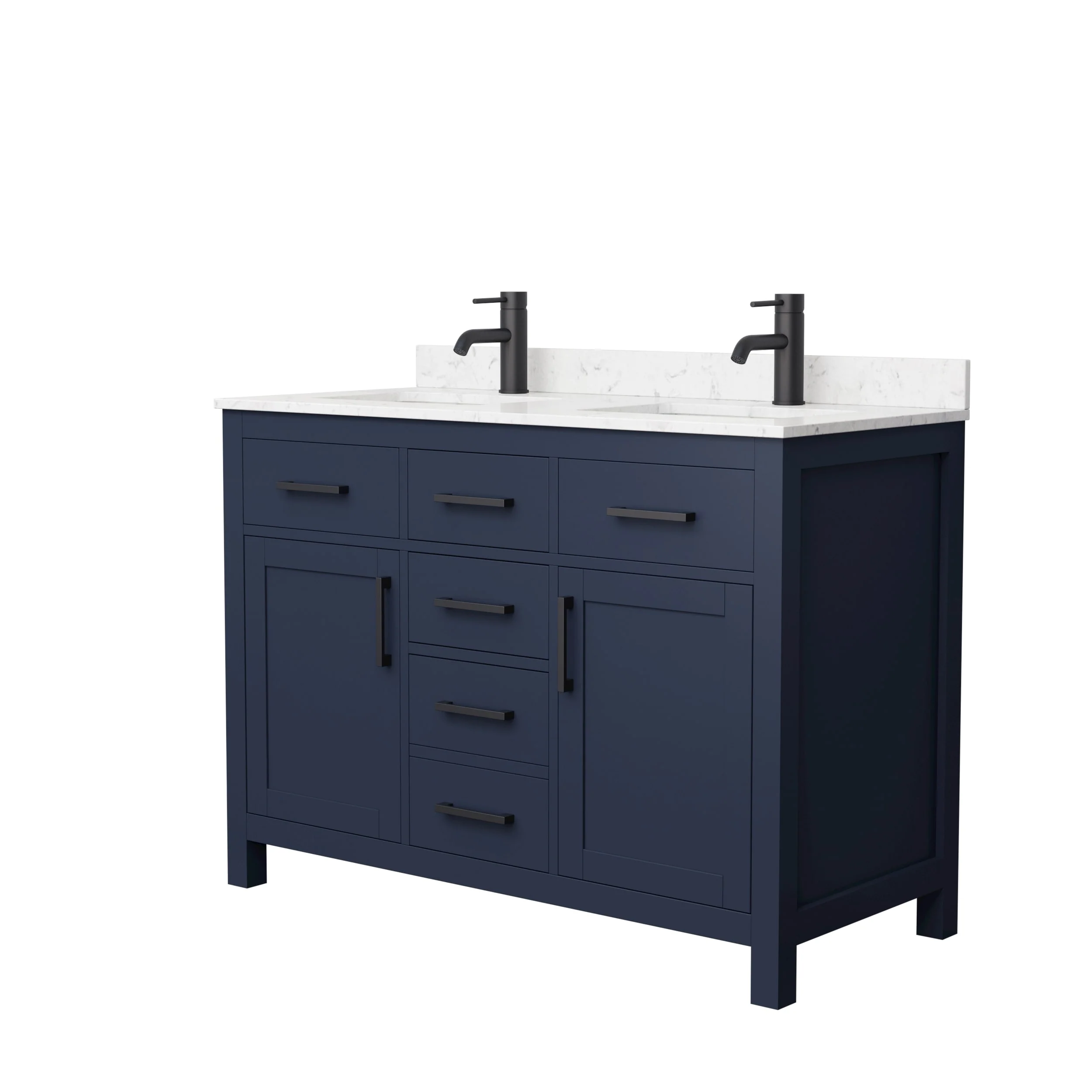 Beckett 48 Inch Double Vanity, Cultured Marble Top