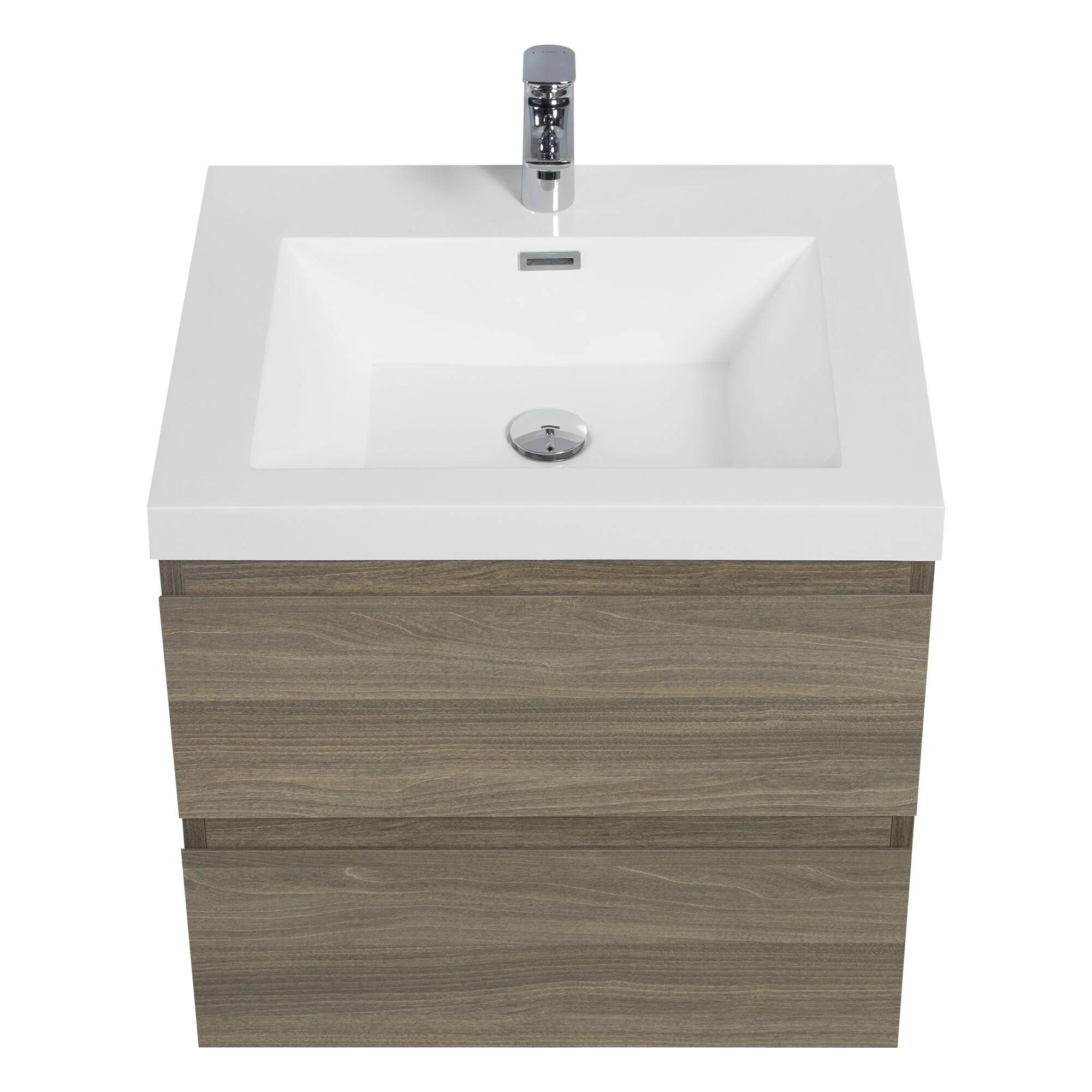 MDF Floating Bathroom Vanity with Integrated Resin Sink