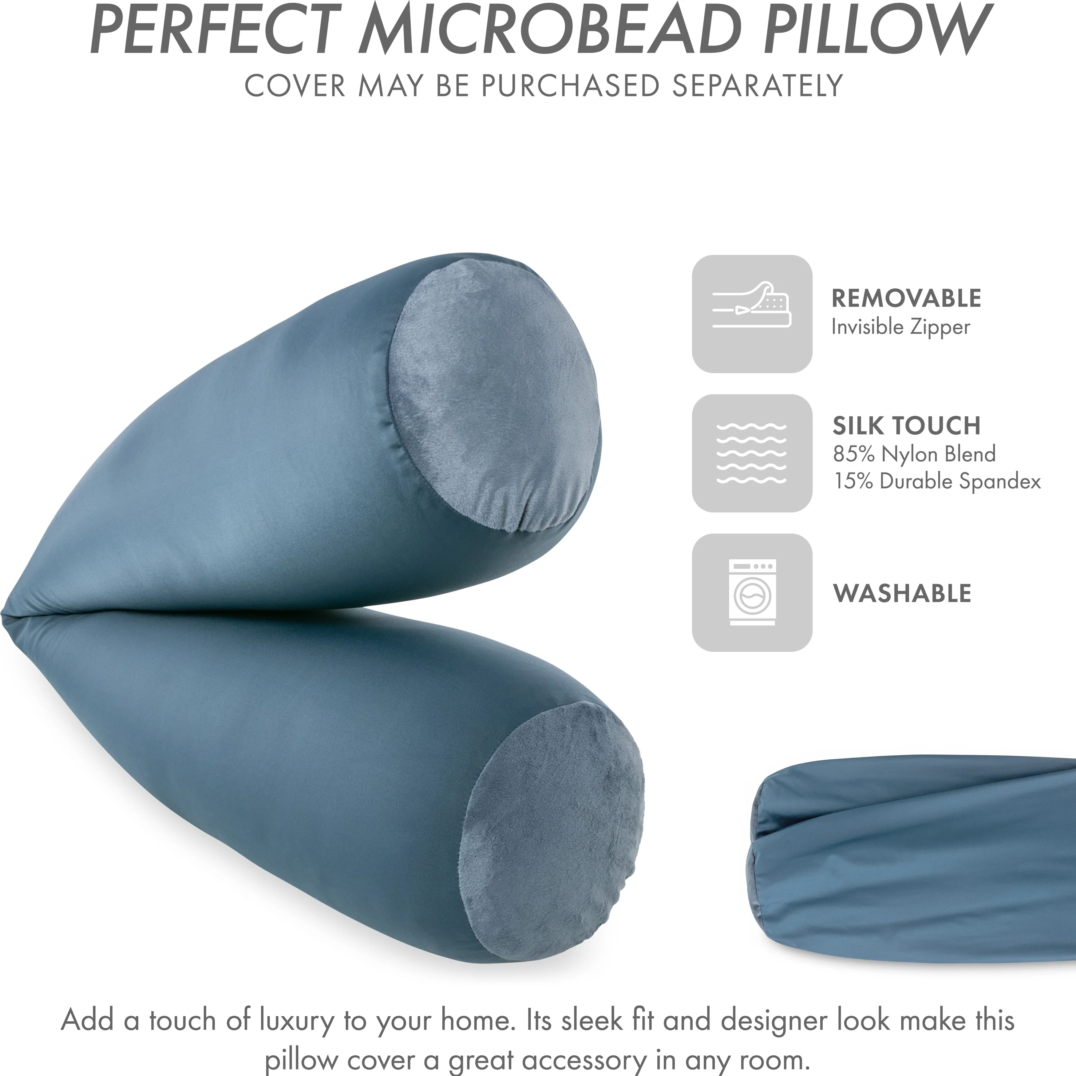 Straight Body Pillow, Premium Microbead,Side Sleeping / Pregnant Women