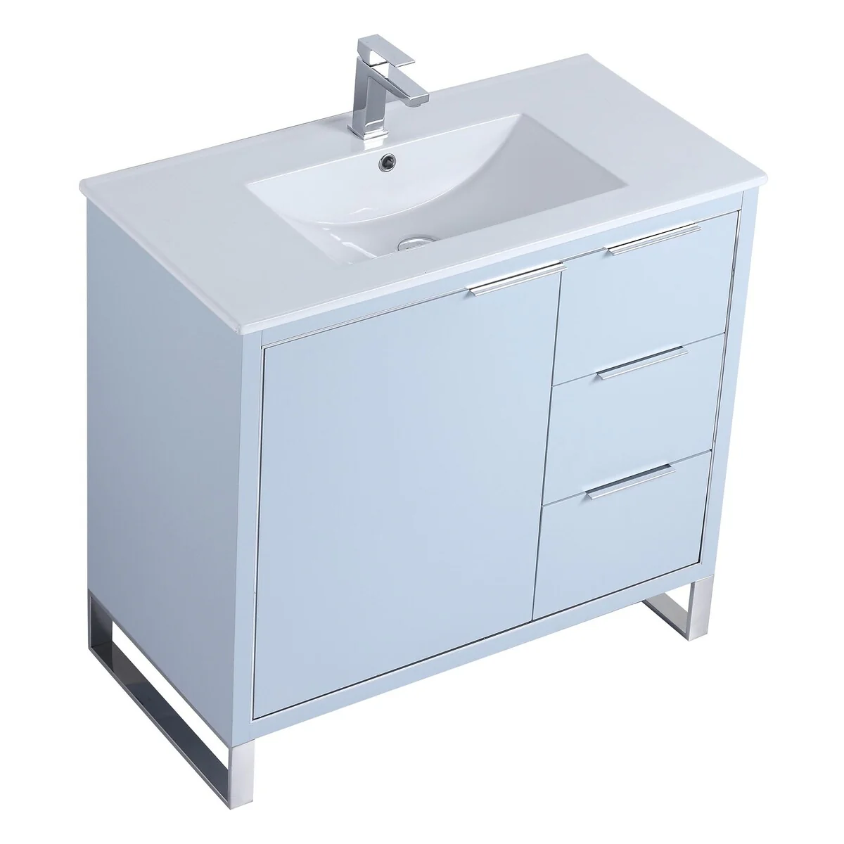Fine Fixtures Opulence Collection Bathroom Vanity with White Ceramic Sink