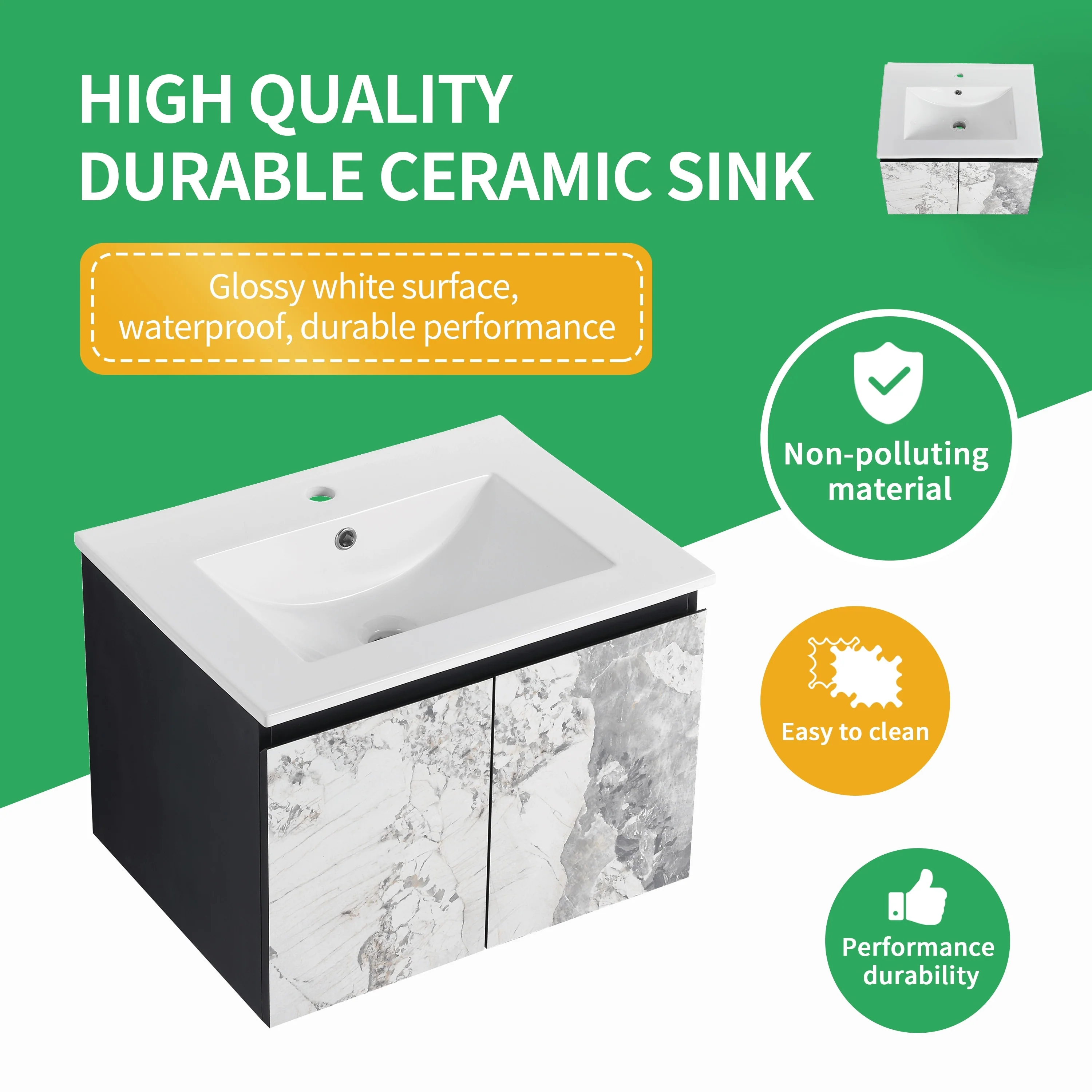 BNK 24/30/48 Inch Double Sink Bathroom Vanity with Soft Close Door