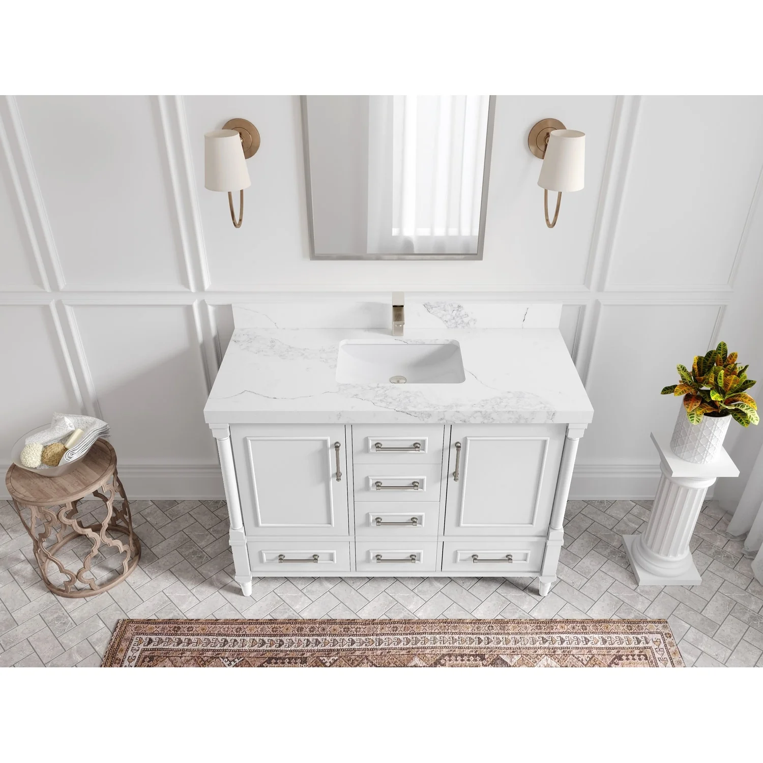 Willow Collections 48 in. W x 22 in. D Aberdeen Single Bowl Sink Bathroom Vanity with Countertop