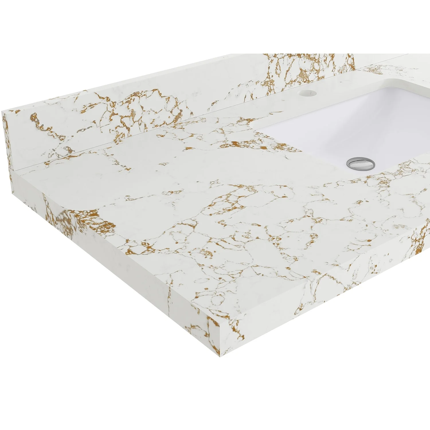 Willow Collection 30 in W x 22 in D x 36 in H Reeded Boston Single Bowl Sink Bathroom Vanity with Quartz or Marble Countertop