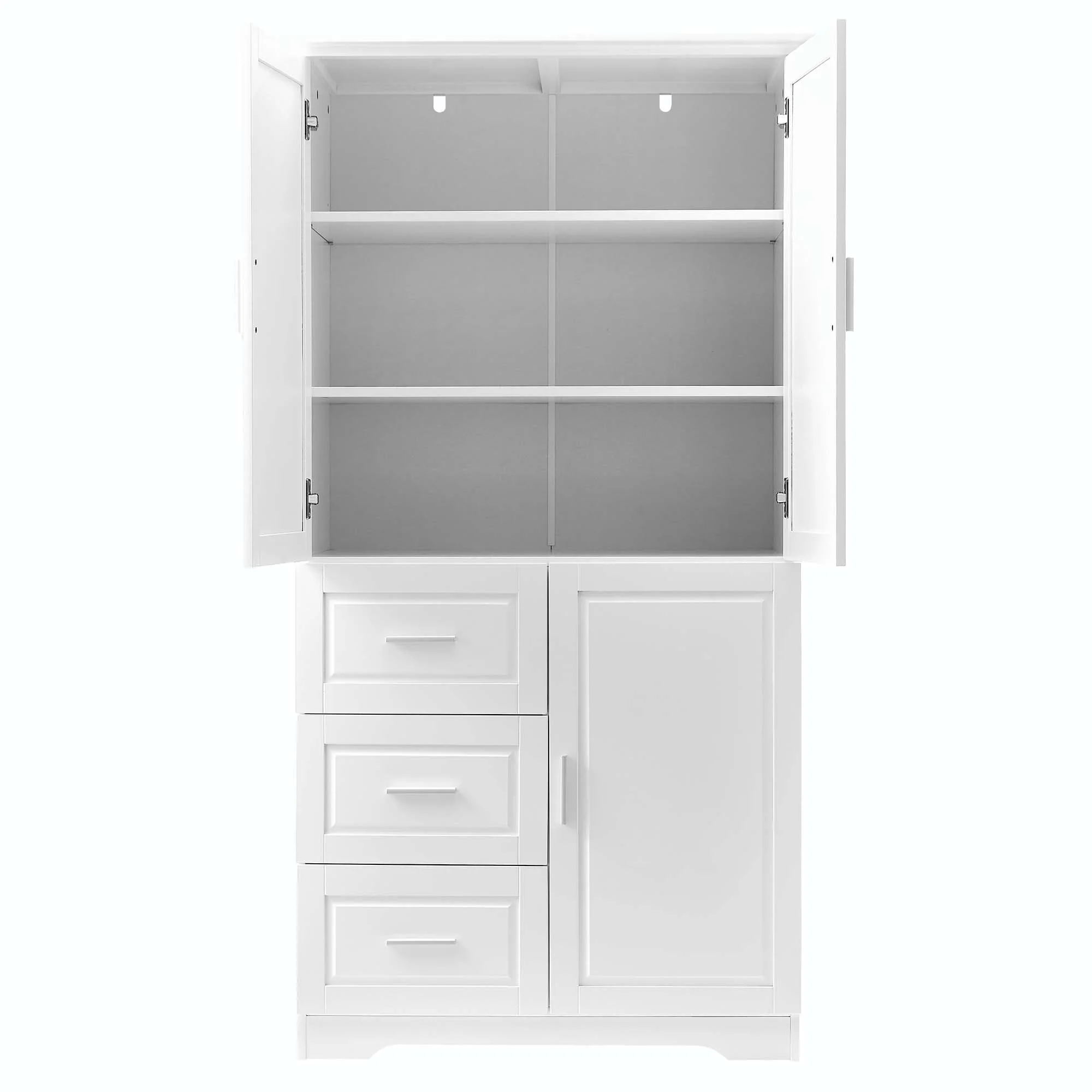 Bathroom Storage Cabinet with Drawers and Adjustable Shelf