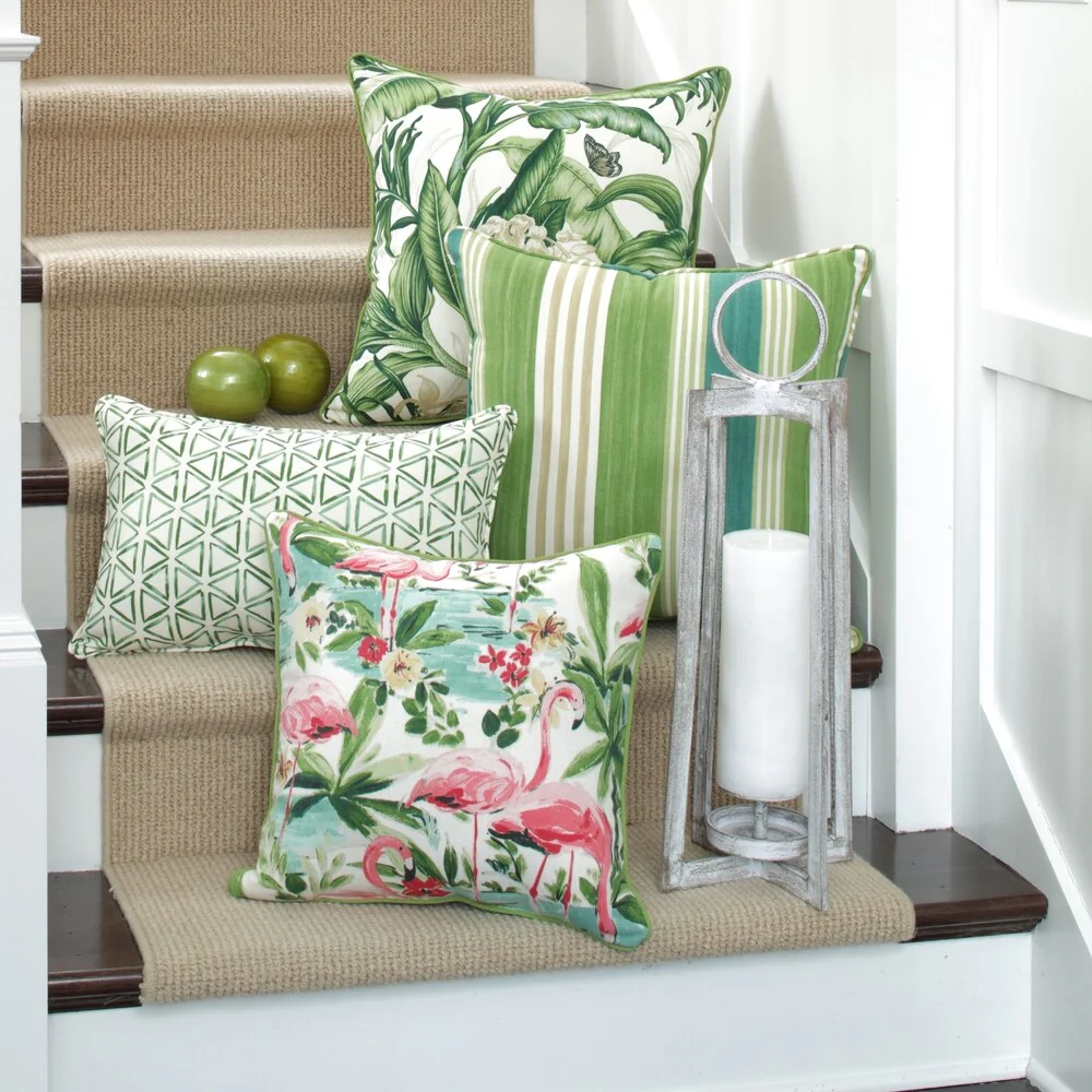 Painted Triangles Verte Throw Pillow