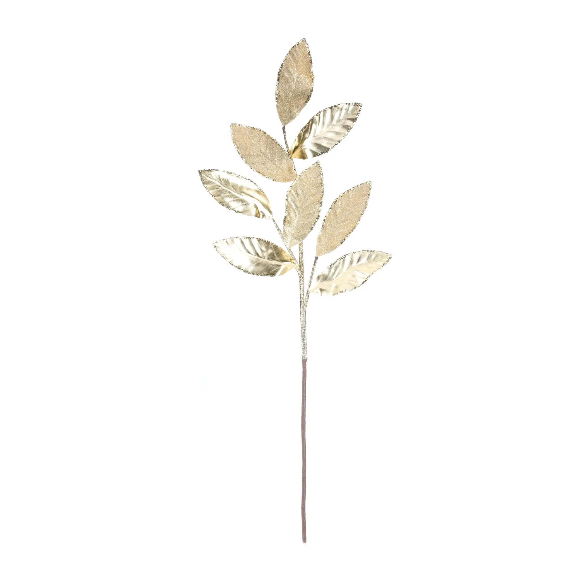 Glittered Leaf Spray (Set of 6) - Gold