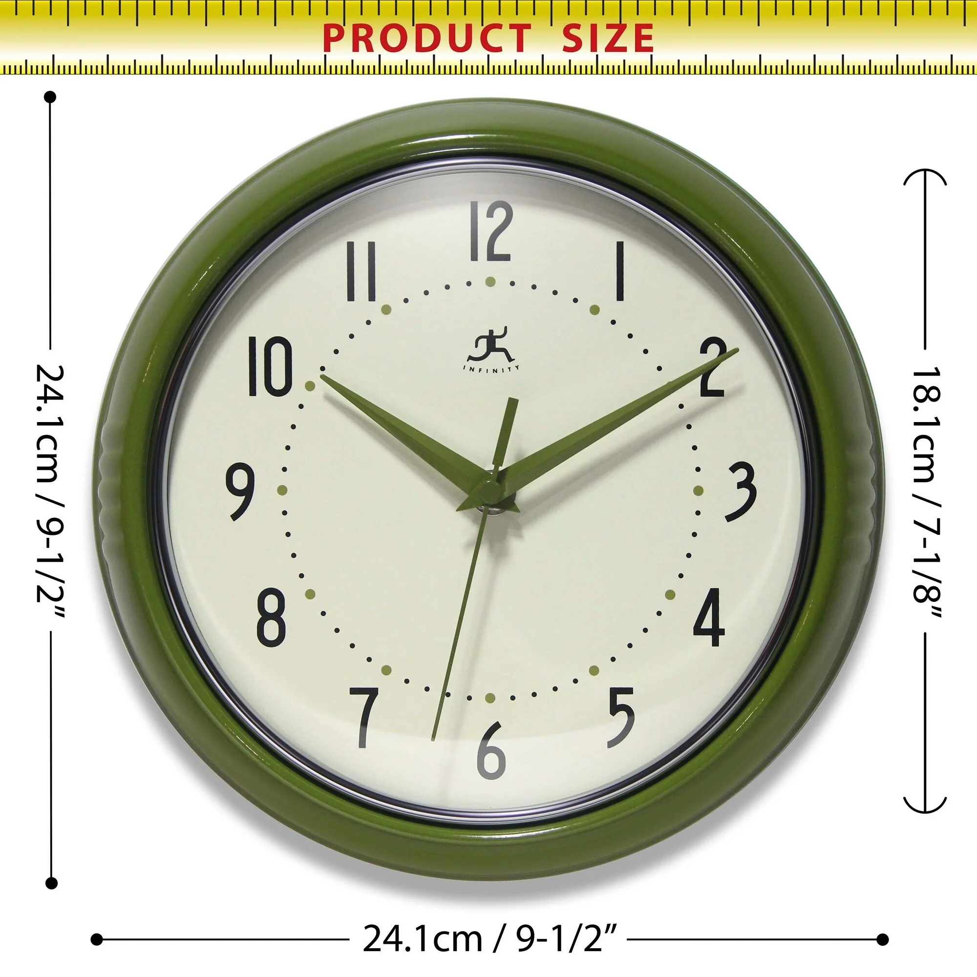 Round Retro Kitchen Wall Clock by Infinity Instruments