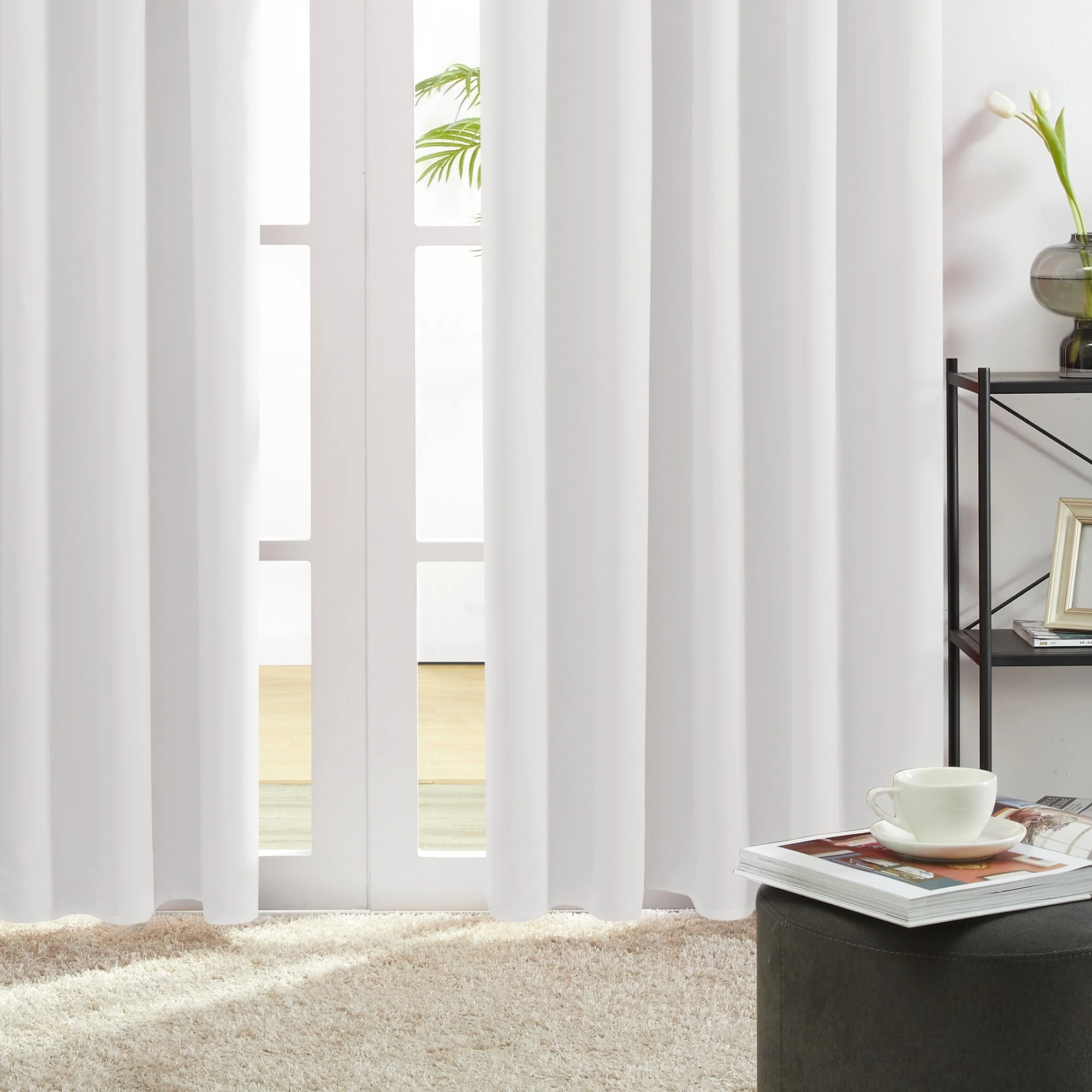 Deconovo Solid Rod Pocket Curtain Panel Pair (2 Panel)