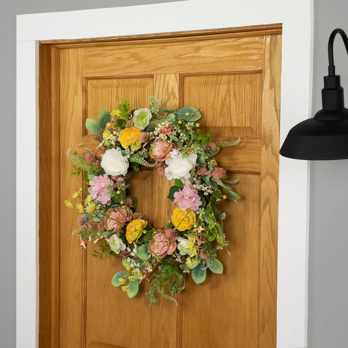 Rose and Hydrangea Floral Spring Wreath - 26