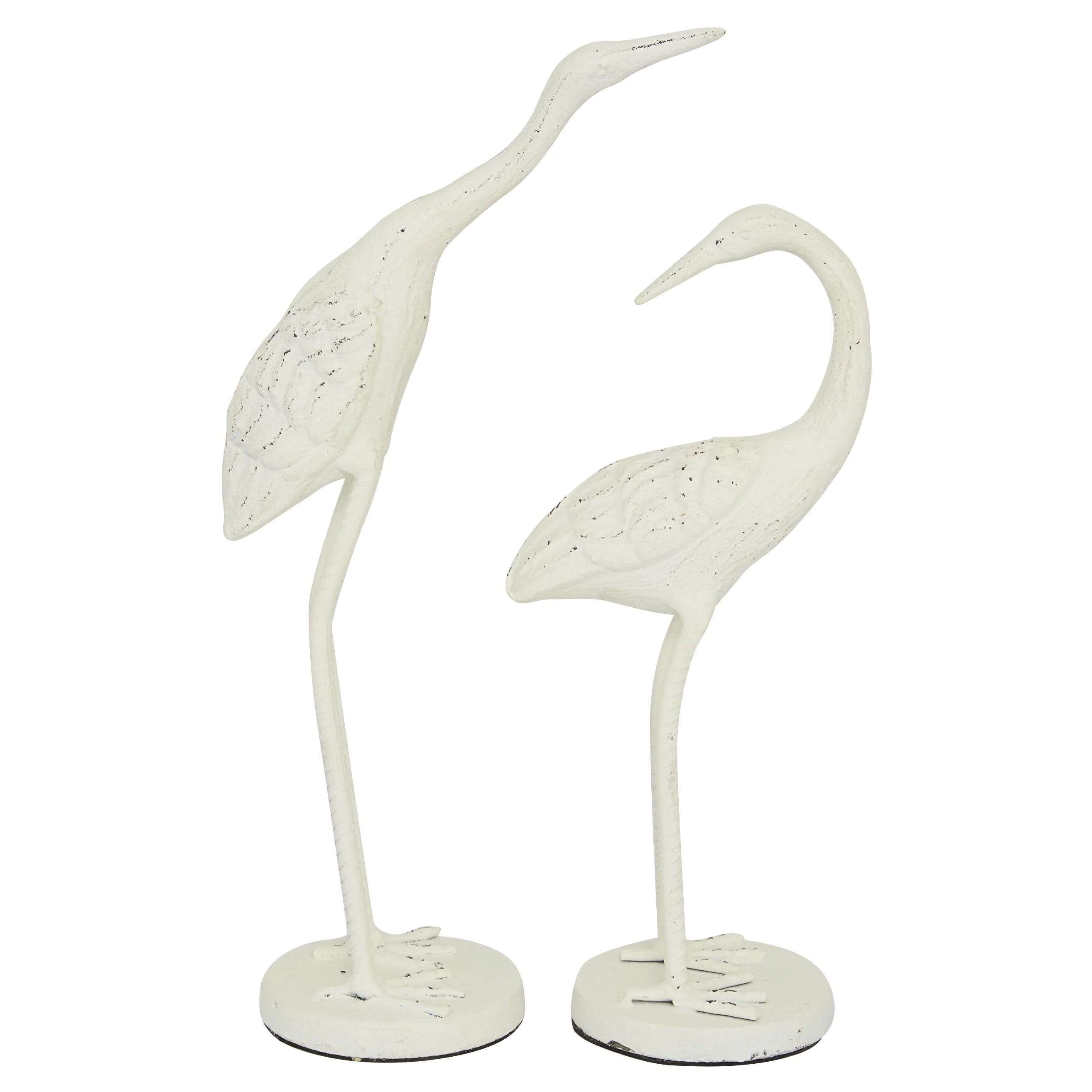 Metal Bird Decorative Sculpture - Set of 2 White - Roche River Decor