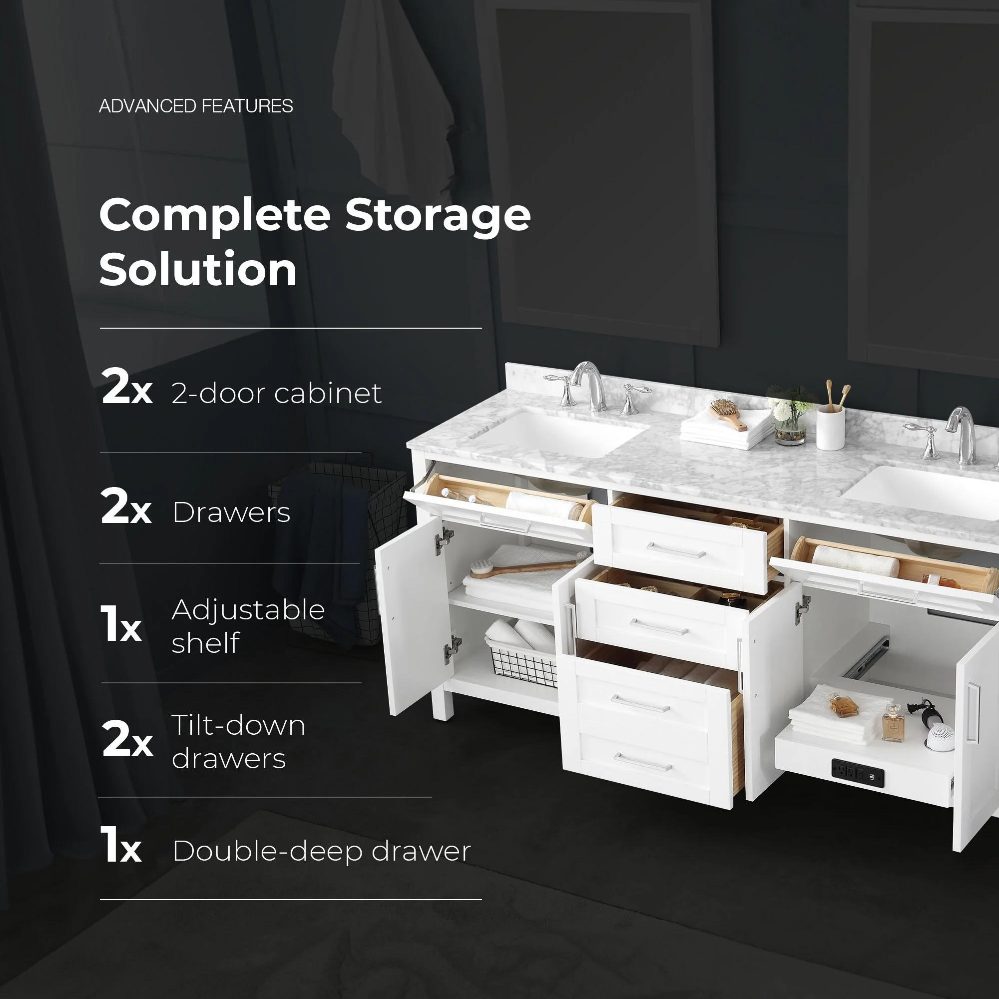 OVE Decors Tahoe 72 White Vanity