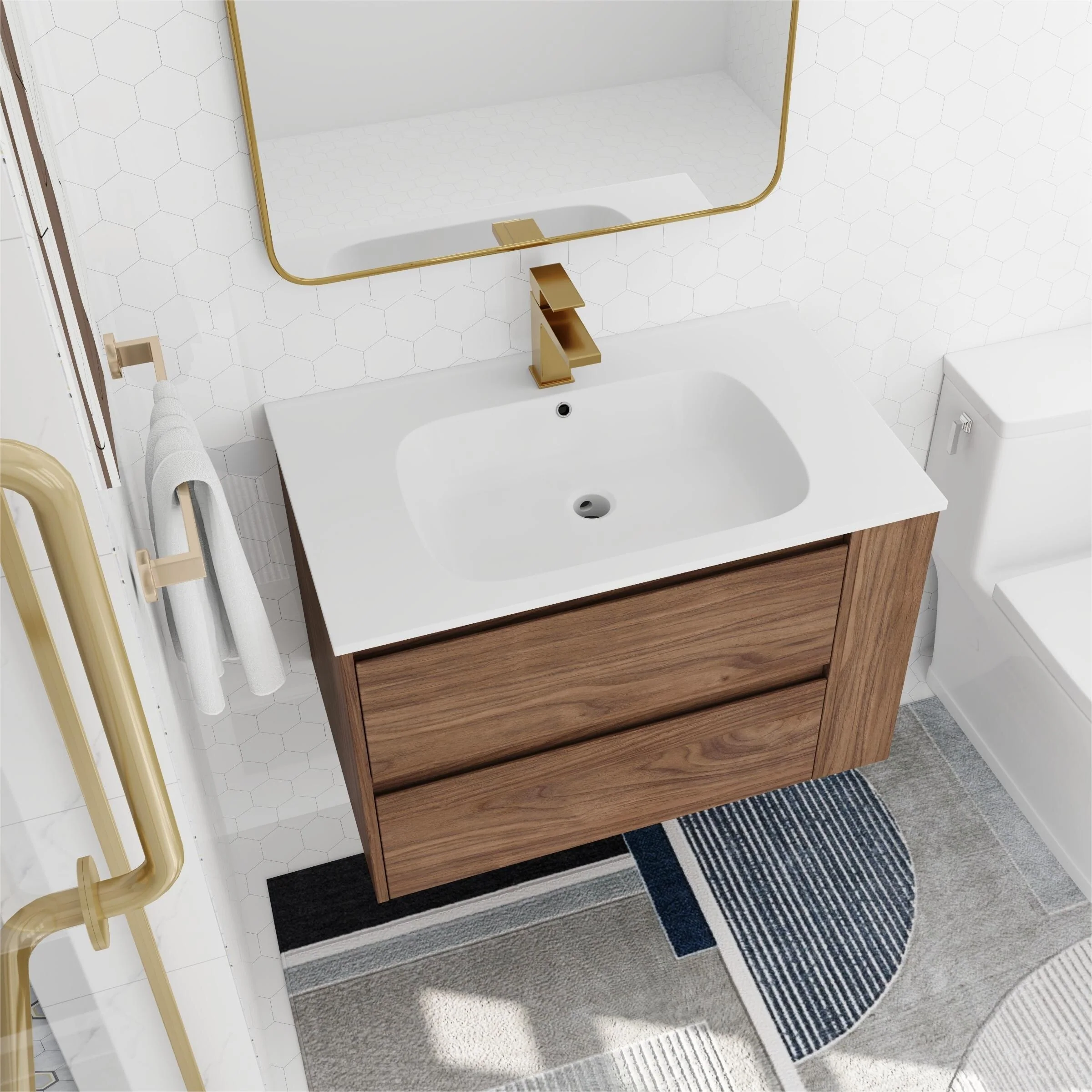 Beingnext 30''/36'' Single Sink Floating Bathroom Vanity with Soft Close Drawer and Adjustable Shelf