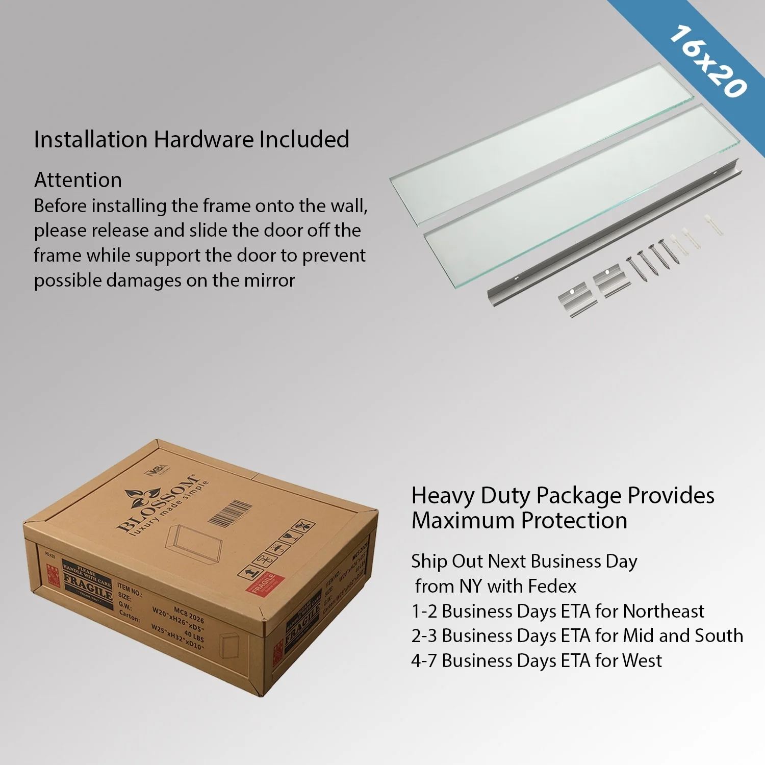 Frameless Aluminum Bathroom Mirror Medicine Cabinet