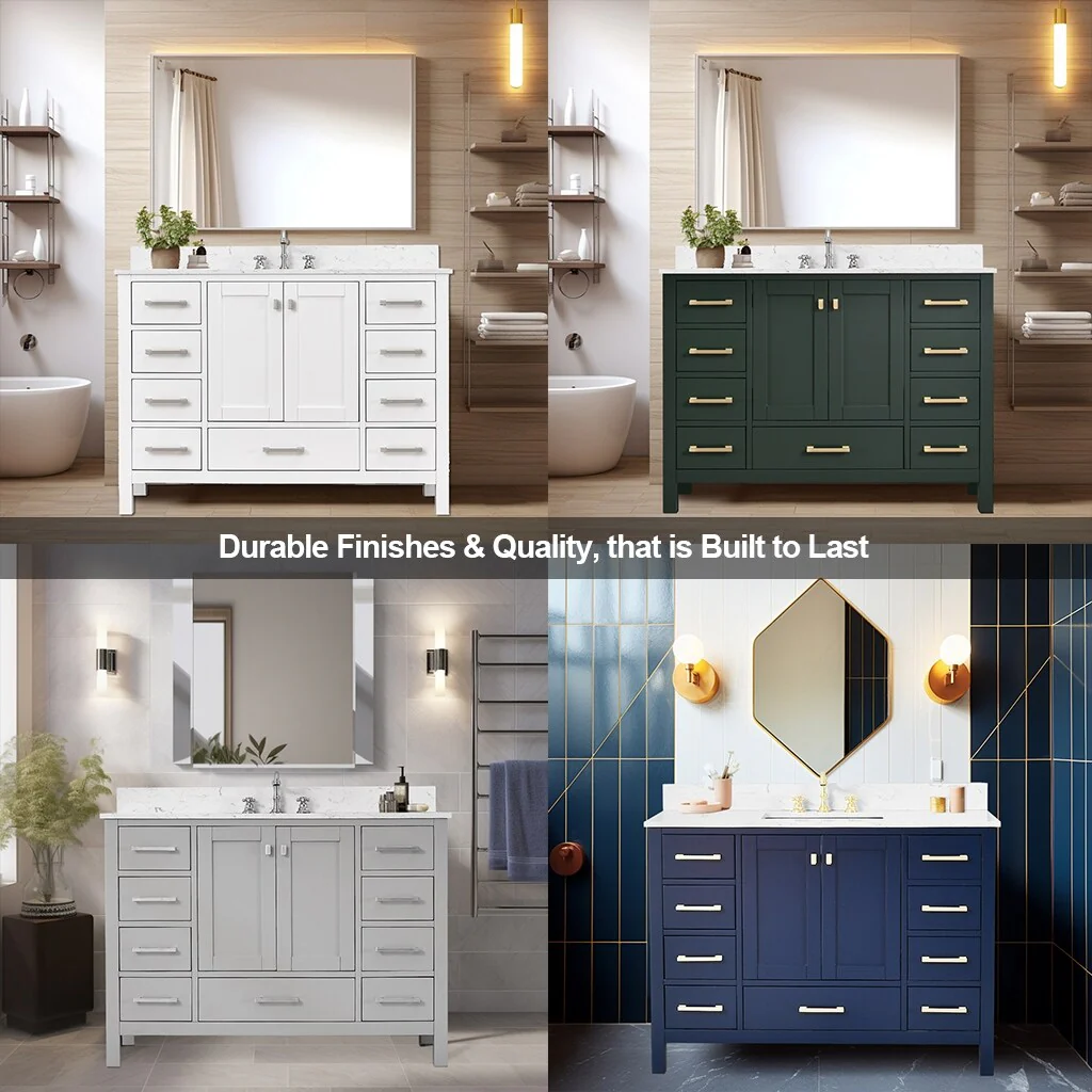 Prismosaic 48 in. Lunar Gray Vanity with Countertop & Splash, Single Sink