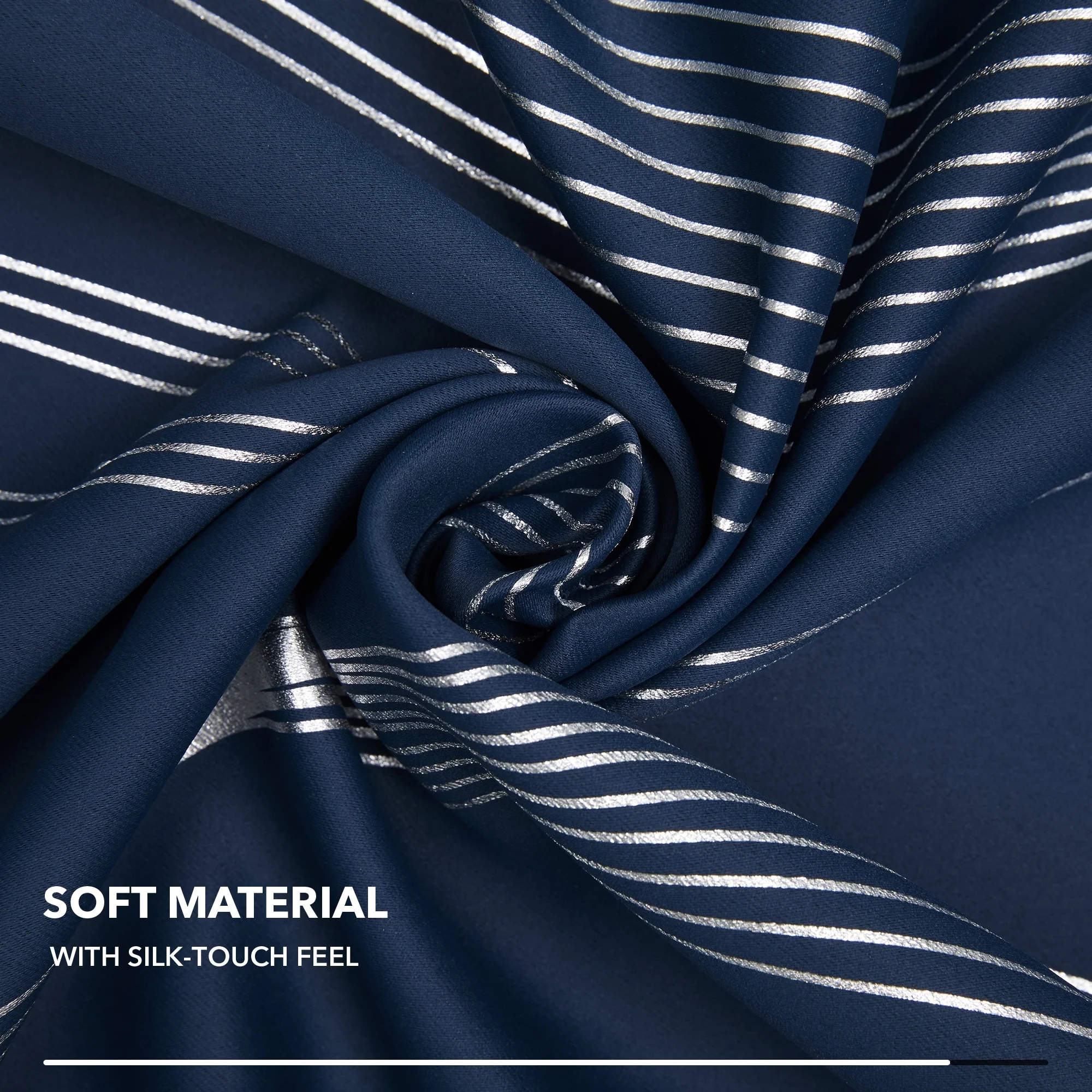 Deconovo Silver Wave 52 Width Curtain Panel Pair (2 Panel)