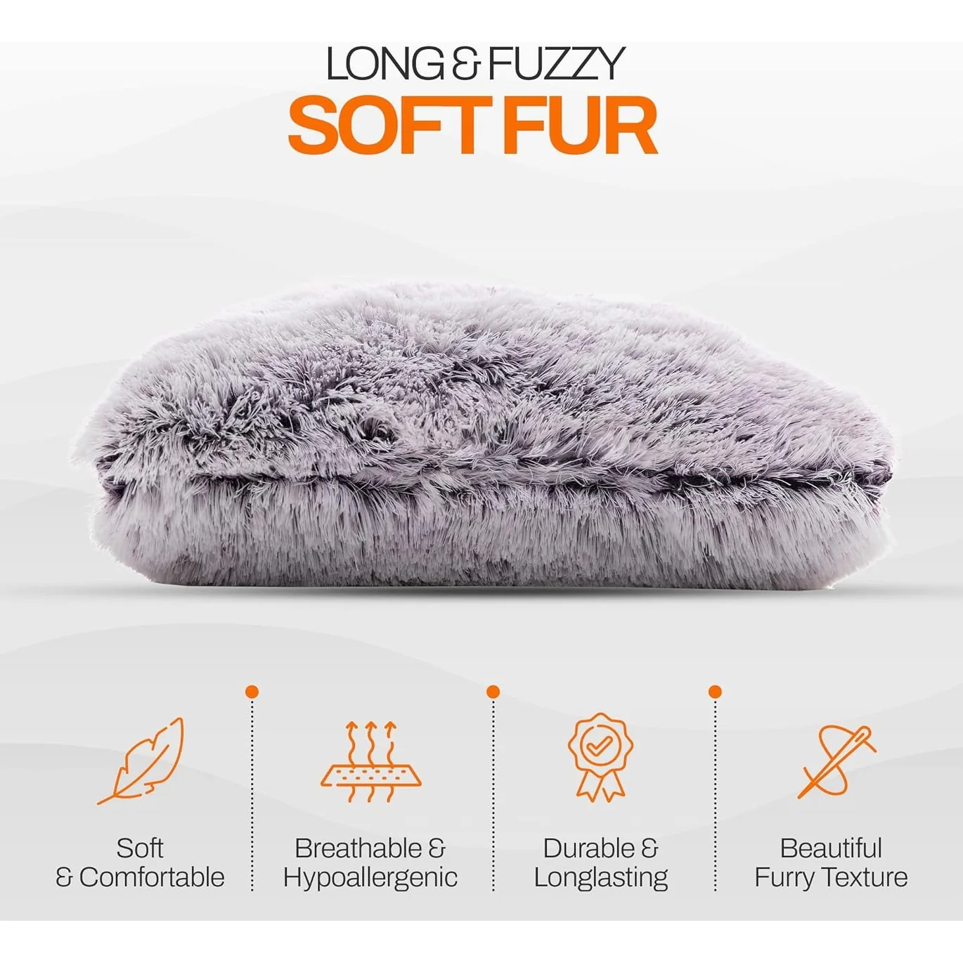 Cheer Collection Shaggy Long Hair Throw Pillows (Set of 2)