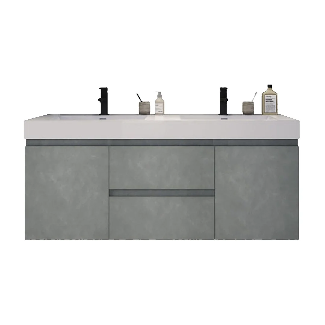 Baillie 60'' Wall-Mounted Vanity with Double Reinforced Acrylic Sink