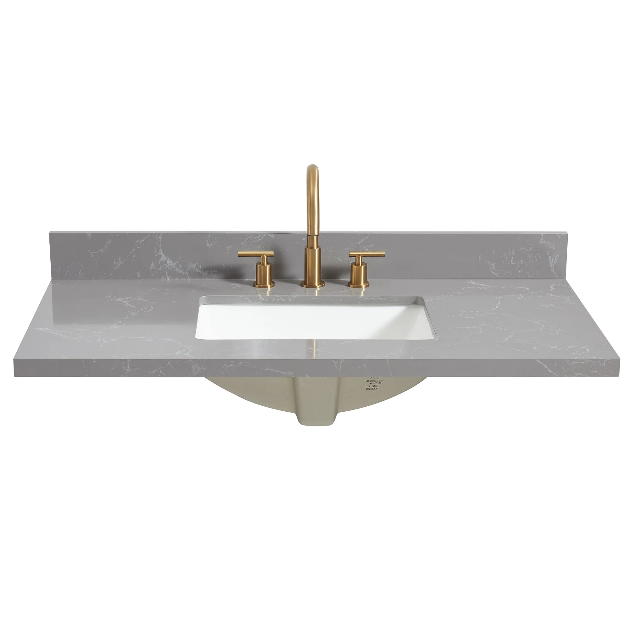 Jaen Composite Stone Vanity Top with White Rectangular Sink