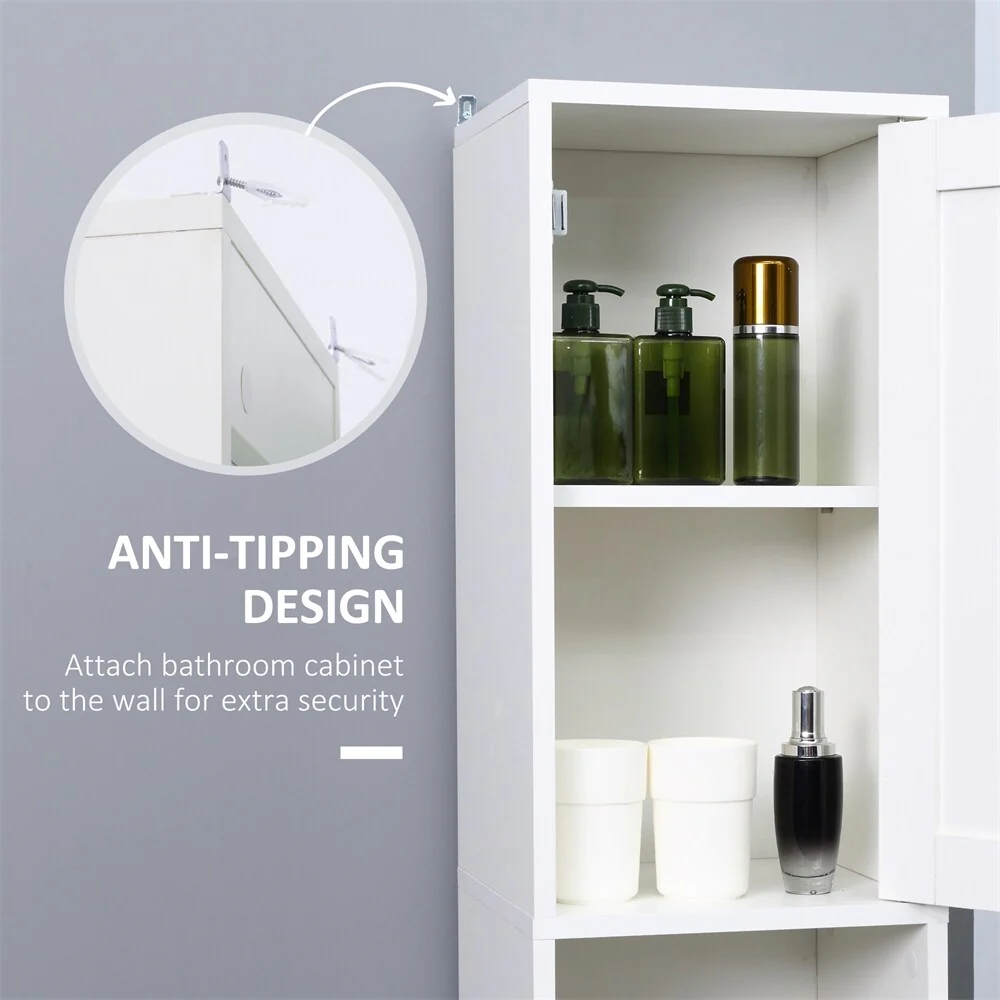 Tall Bathroom Storage Cabinet with Mirror,Freestanding Tower Cabinet