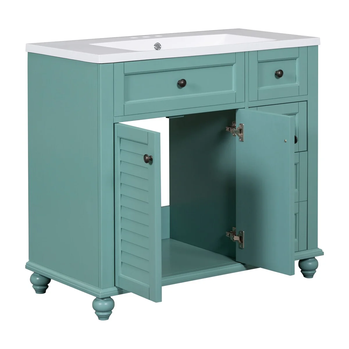 Solid Wood Frame Bathroom Storage Cabinet