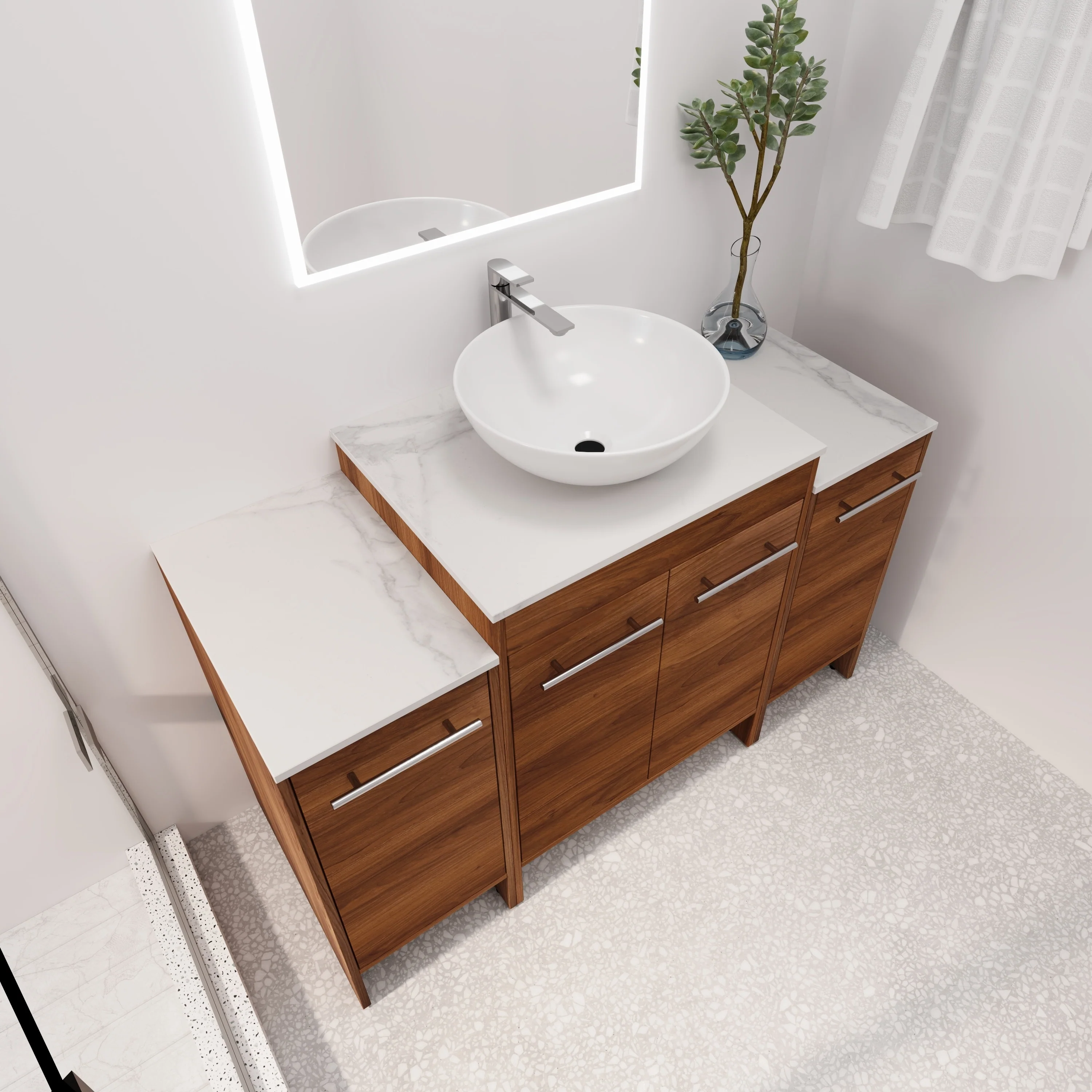 BNK 24/36/48/60 Inch Bathroom Vanity with Sink, Freestanding Bathroom Vanity with Soft Close Doors and Adjustable Shelf