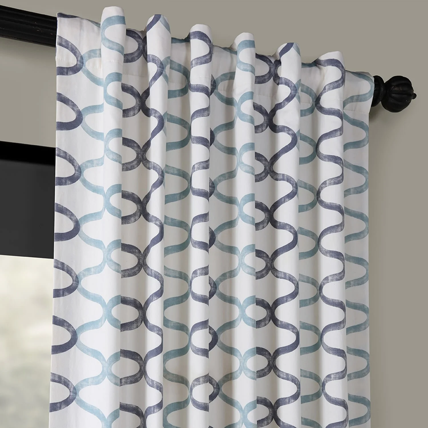 Exclusive Fabrics Illusions Geometric Grace Cotton Room Darkening Curtain (1 Panel)