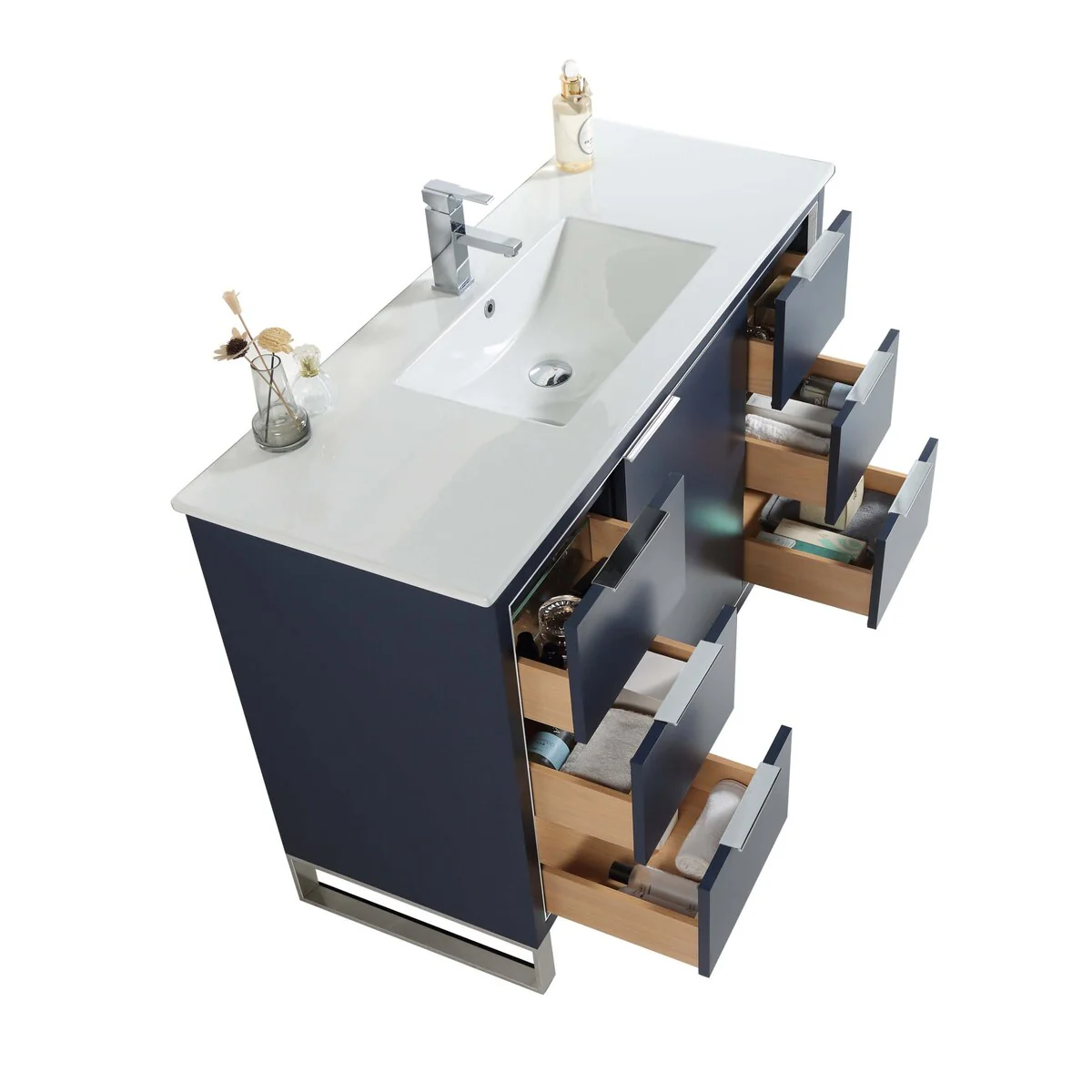 Fine Fixtures Opulence Collection Bathroom Vanity with White Ceramic Sink