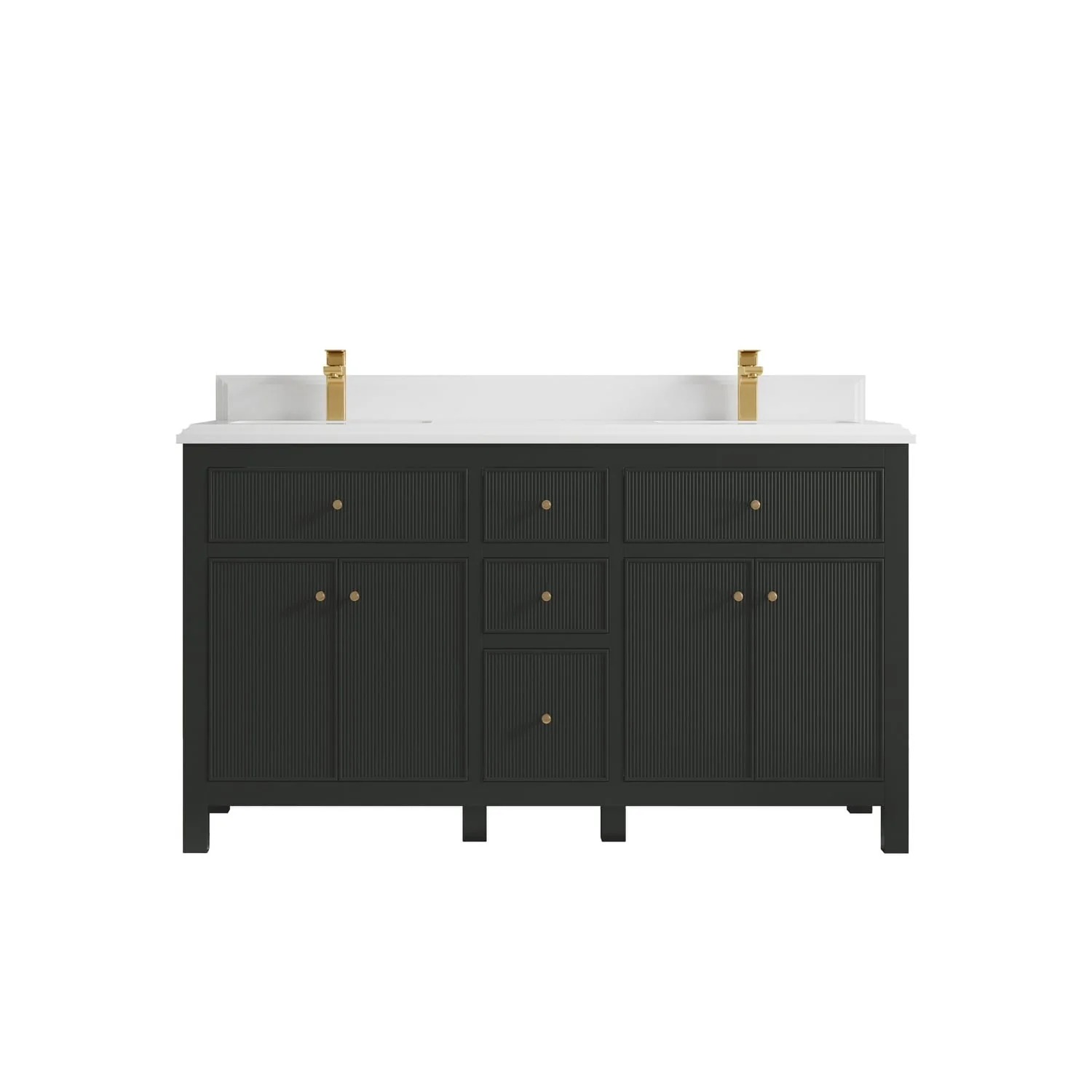 Willow Collections 60 in. W x 22 in D. Sonoma Free Standing Reeded Double Sink Bathroom Vanity with Countertop