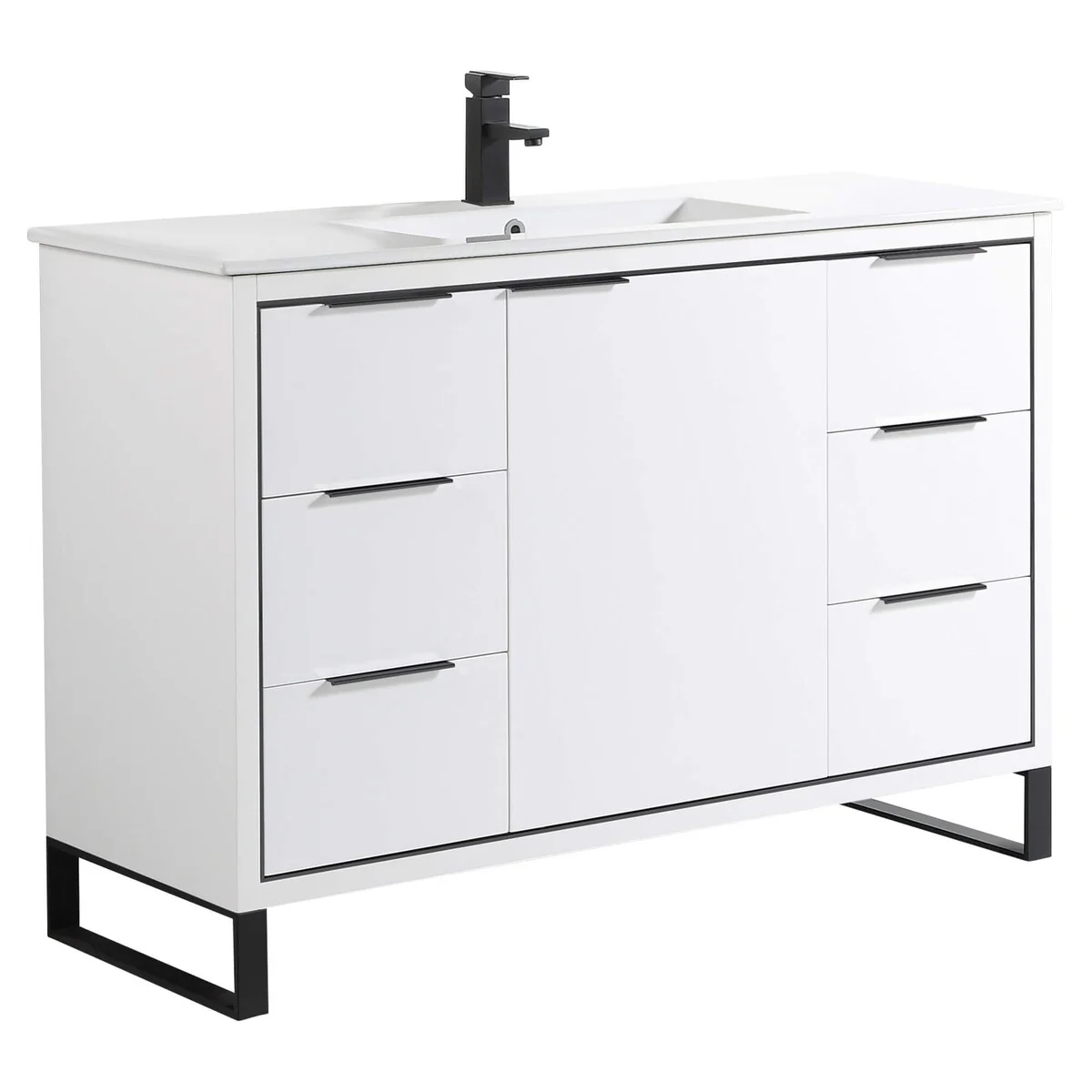 Fine Fixtures Opulence Collection Bathroom Vanity with White Ceramic Sink