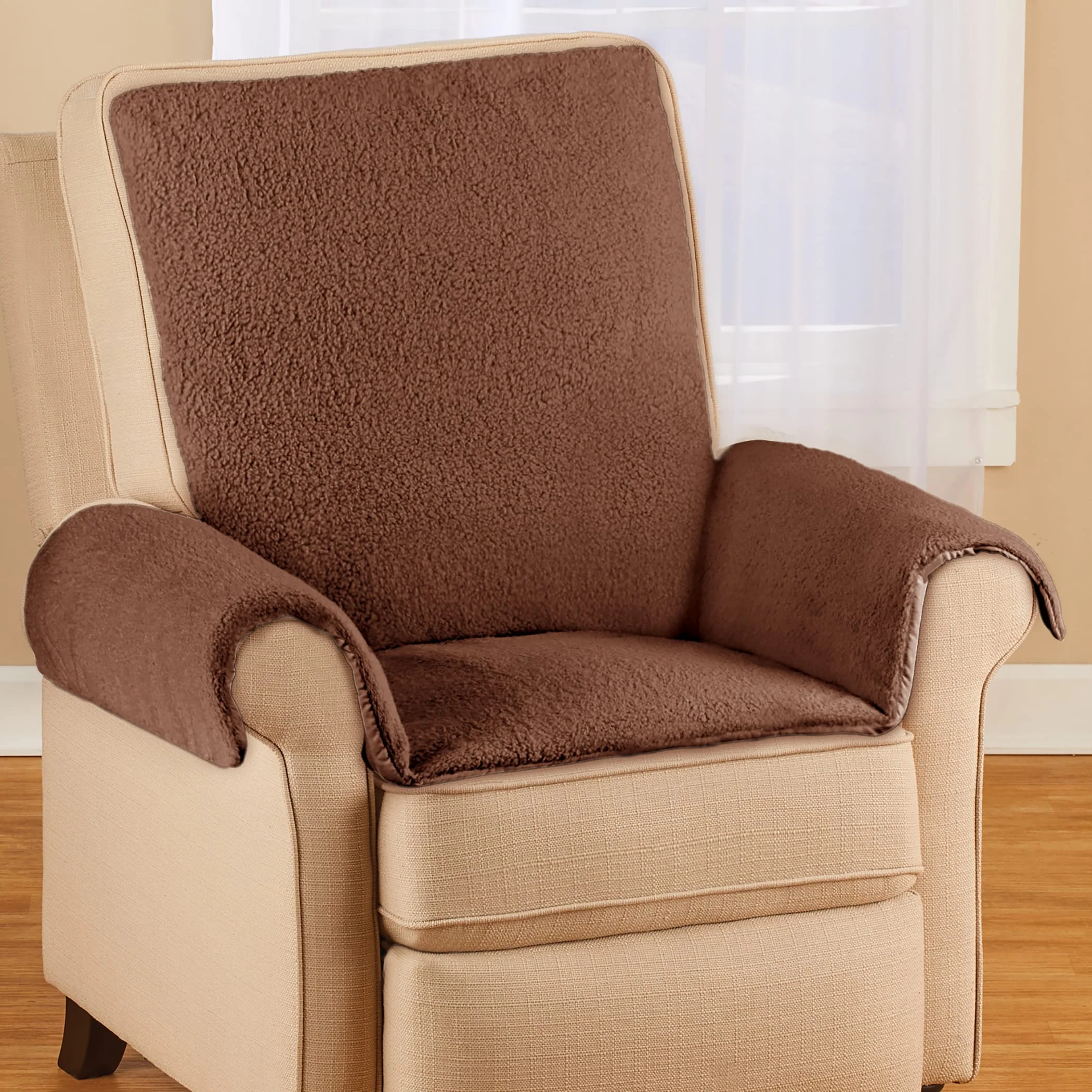 Cozy Sherpa Soft Fleece Armchair Cushion - 16.000 x 10.000 x 6.000