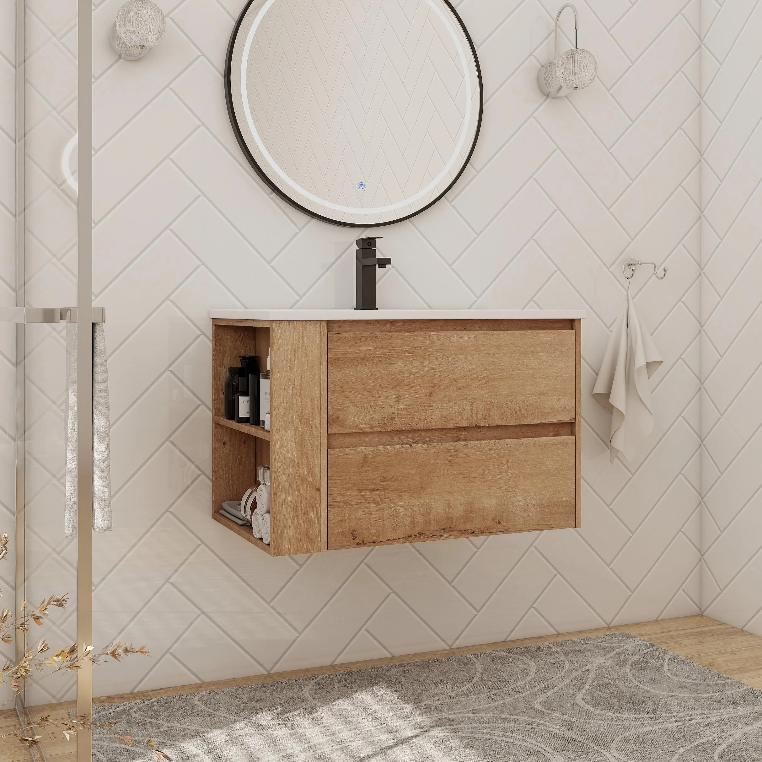 Beingnext 30''/36'' Single Sink Floating Bathroom Vanity with Soft Close Drawer and Adjustable Shelf