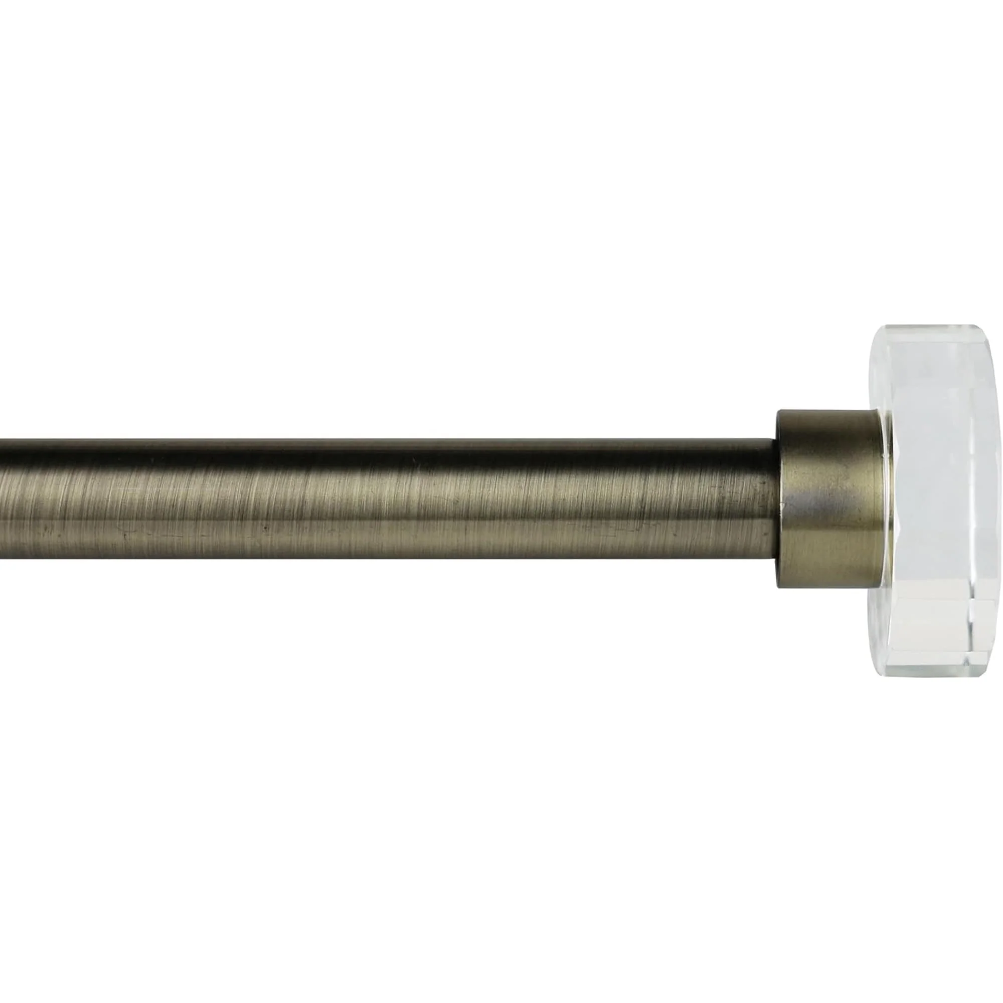 1-inch Diameter Crystal Disc Adjustable Single Drapery Curtain Rod