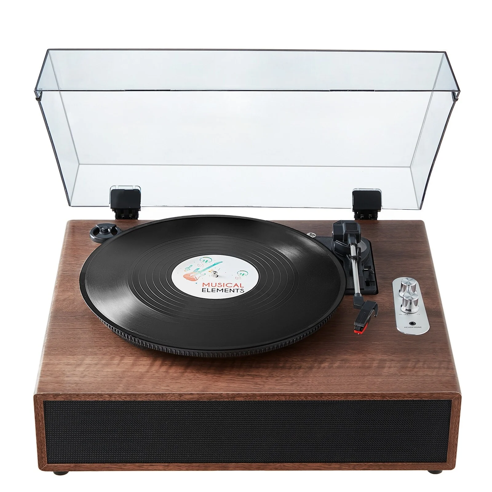 Vinyl Record Player, 3-Speed, Belt Driven Turntable Player, Support 33/45/78 RPM Bluetooth Aux in RCA Output