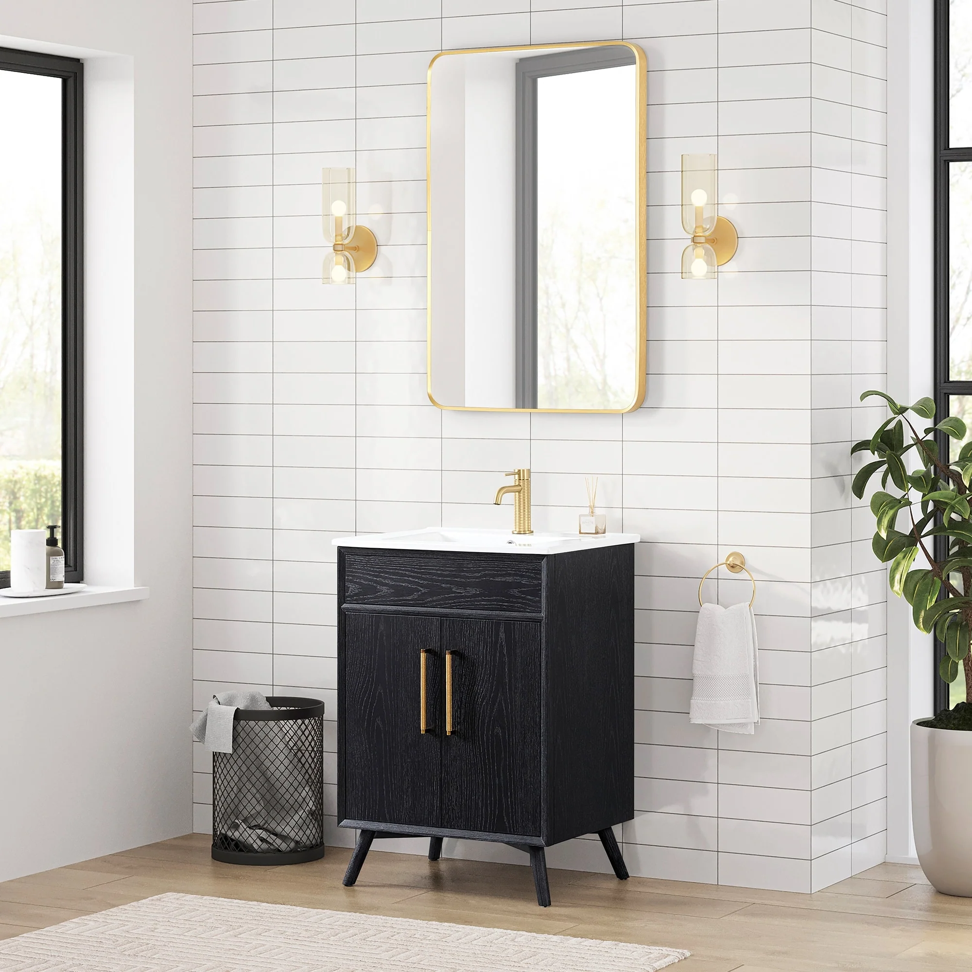 Delhi Bath Vanity with White Ceramic Basin Top without Mirror