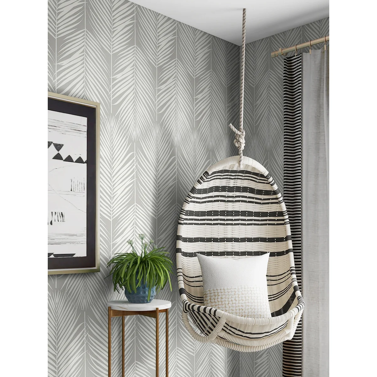 NextWall Palm Silhouette Peel and Stick Wallpaper