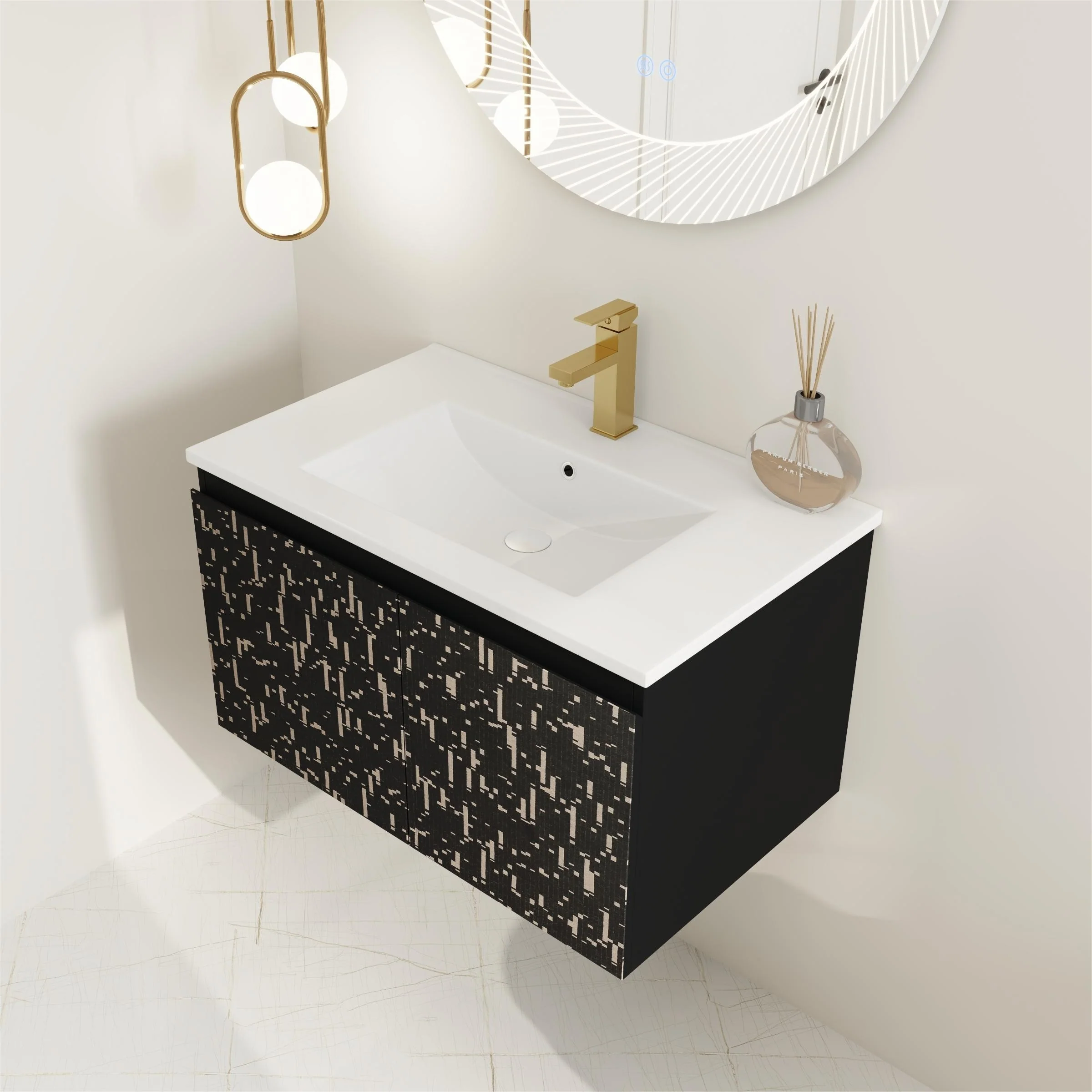 BNK 24/30/48 Inch Double Sink Bathroom Vanity with Soft Close Door