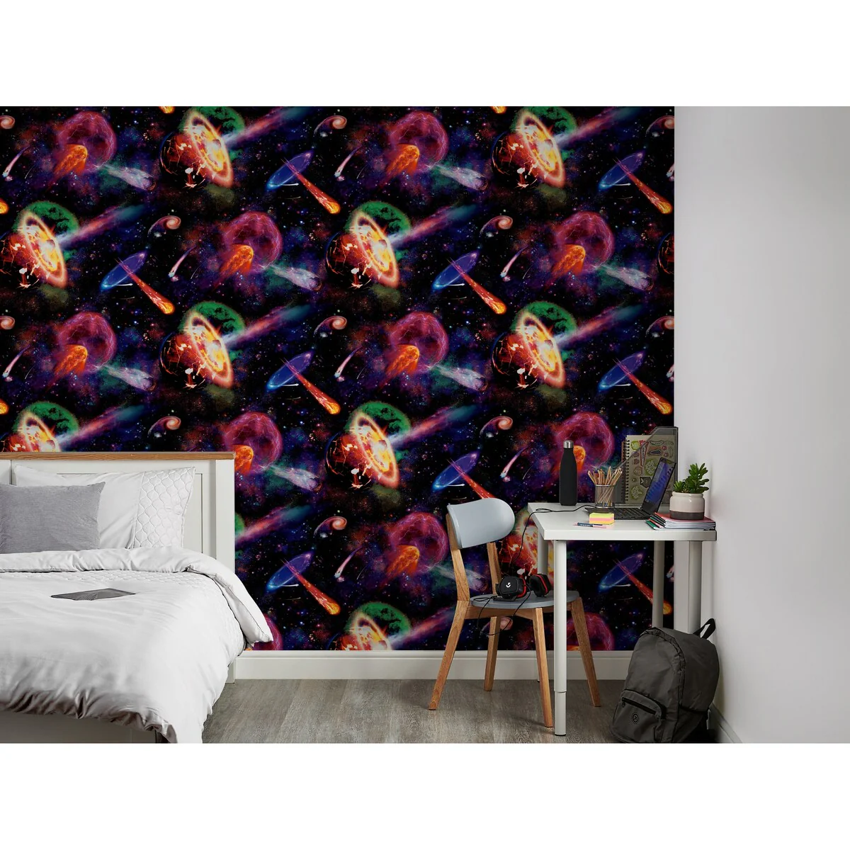 Space Nebula Multi Non-Pasted Wallpaper- 396 in x 20.8 in