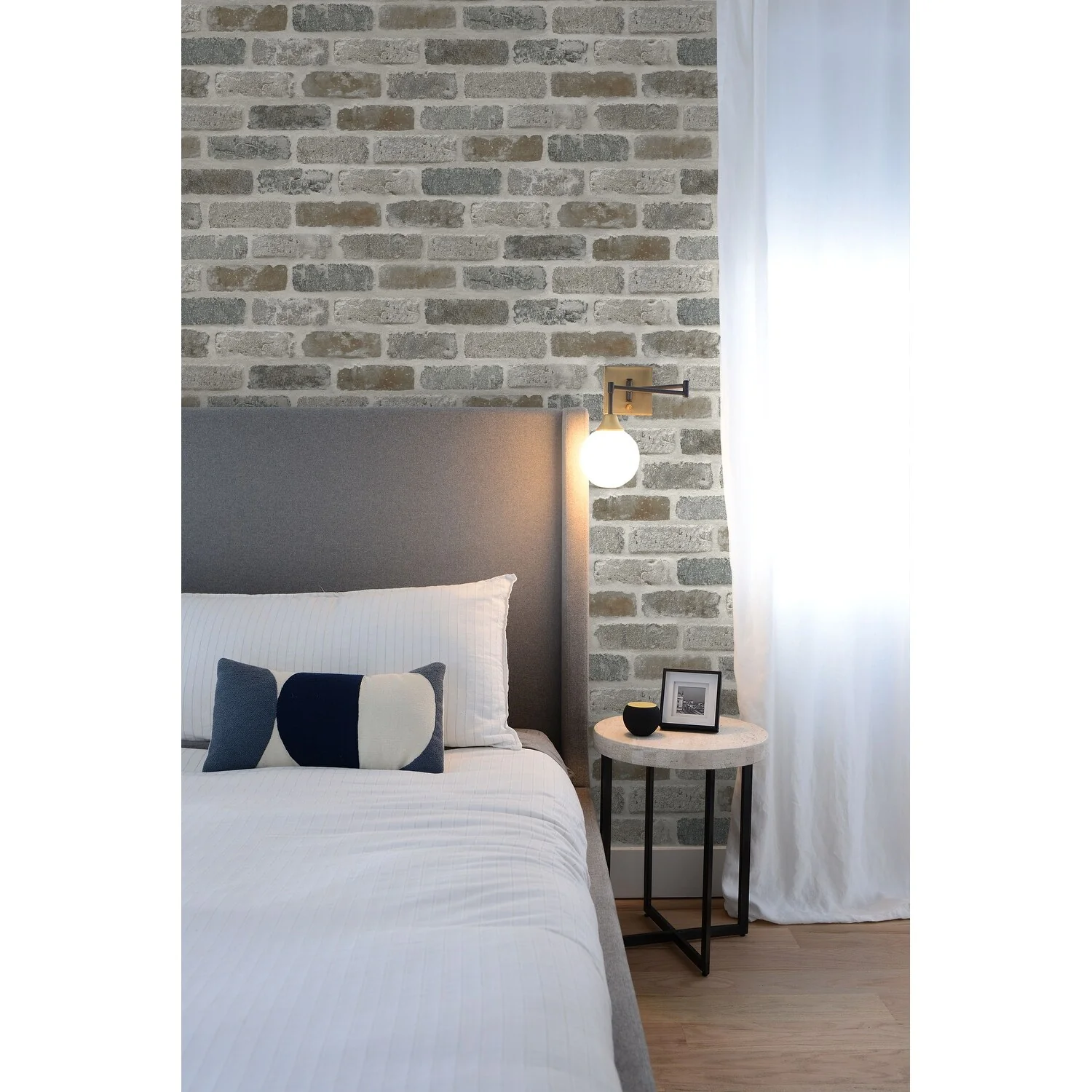 NextWall Washed Brick Peel and Stick Removable Wallpaper