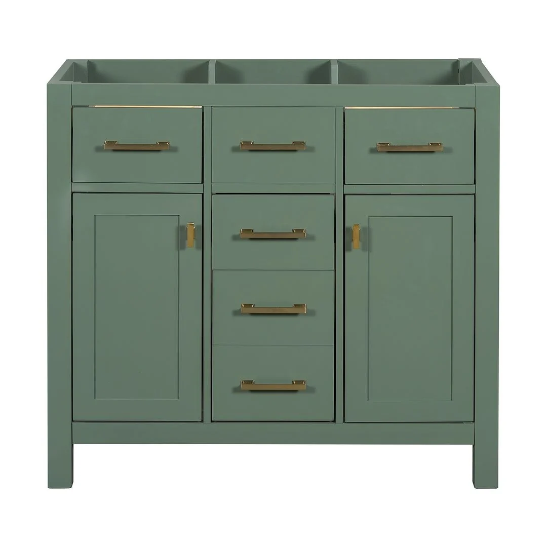 36'' Modern Freestanding Bathroom Vanity with Resin Sink Combo, 4 Drawers and 2 Cabinets