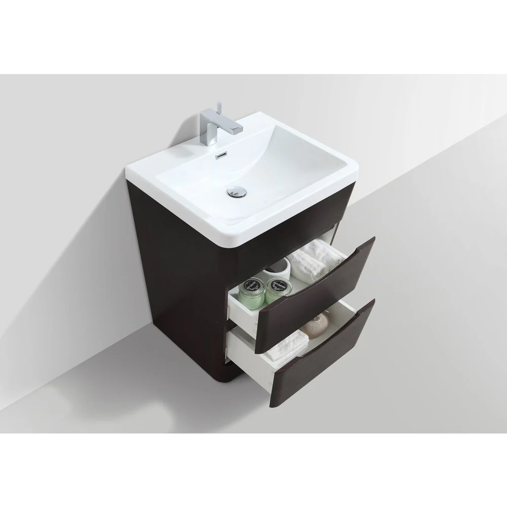 Eviva Victoria 31-inch Chest Nut Modern Bathroom Vanity with White Integrated Acrylic Sink