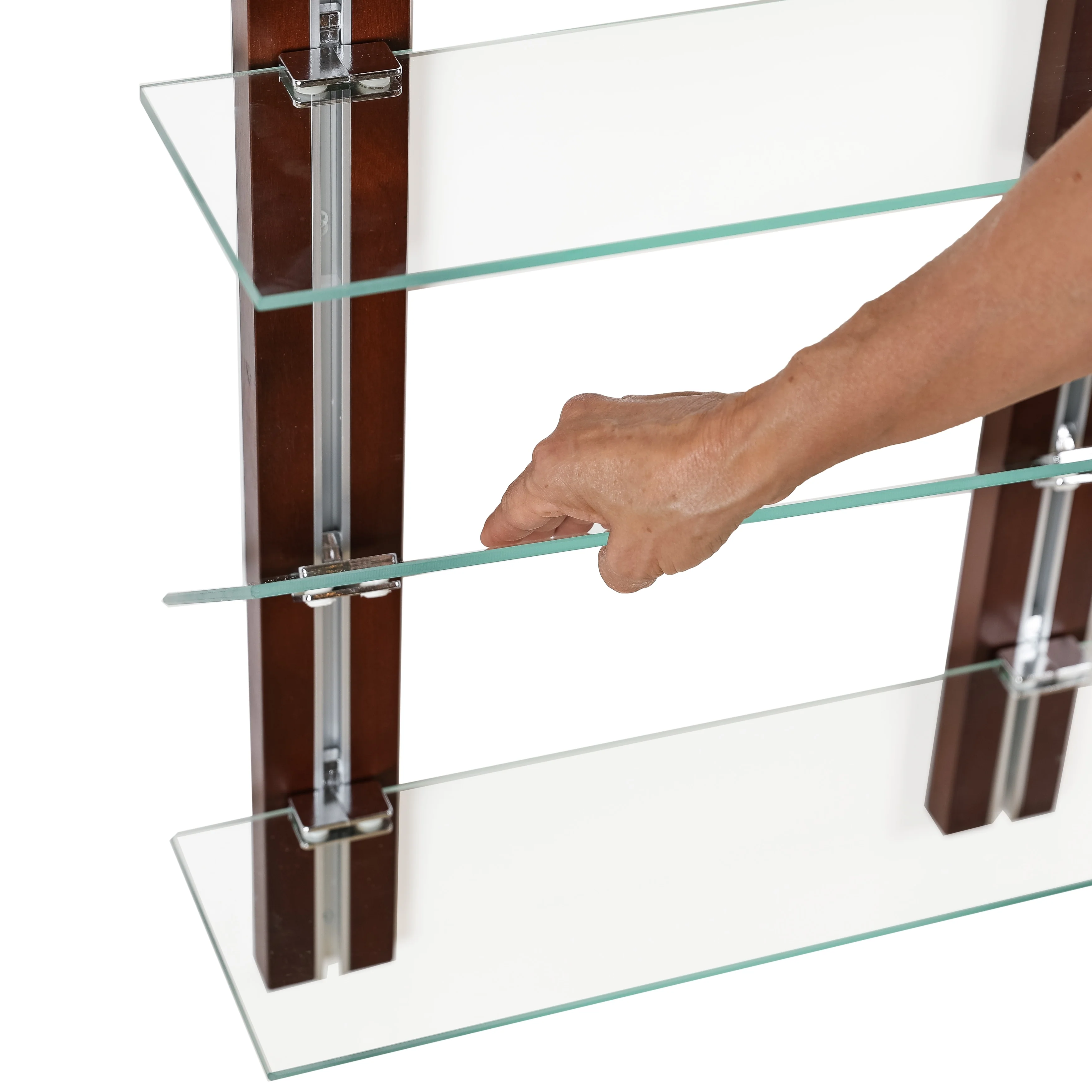 Old Bavaria Three Tier Adjustable Shelves on Wooden Bars