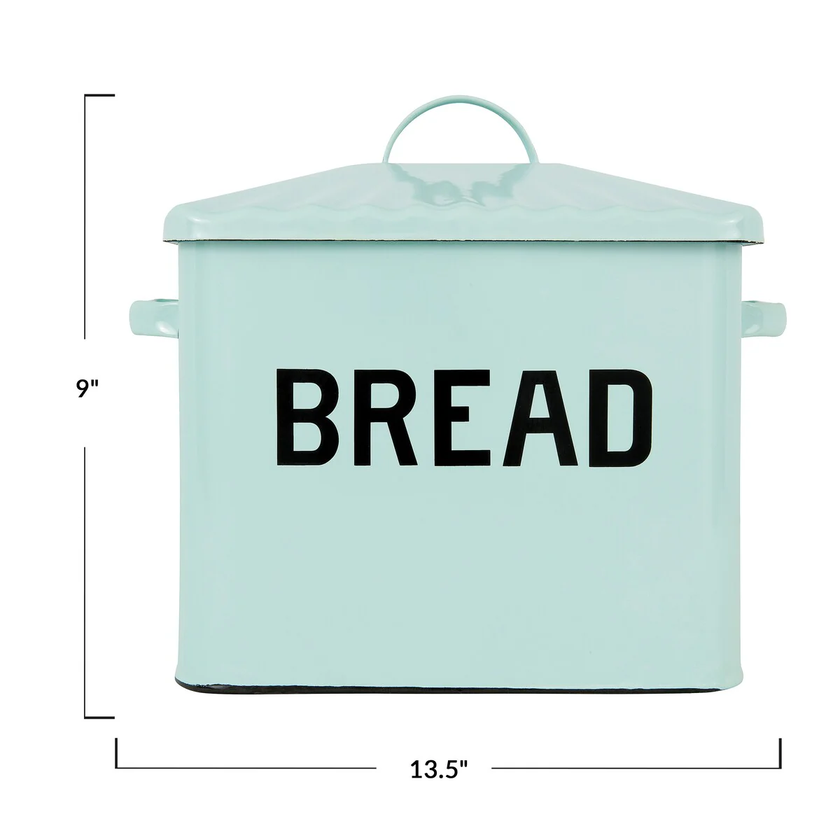 Enameled Metal Bread Box with