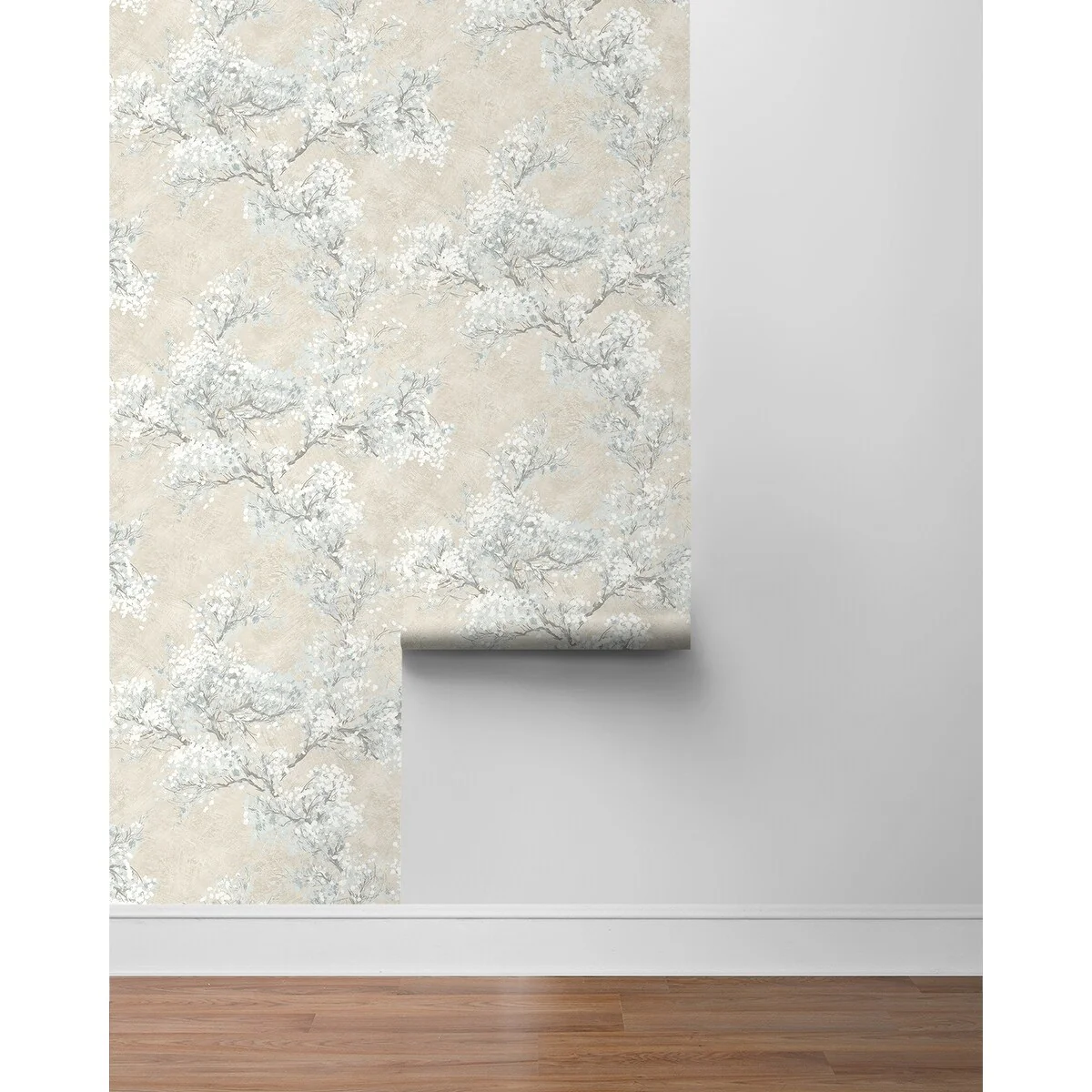 NextWall Cherry Blossom Grove and Stick Wallpaper